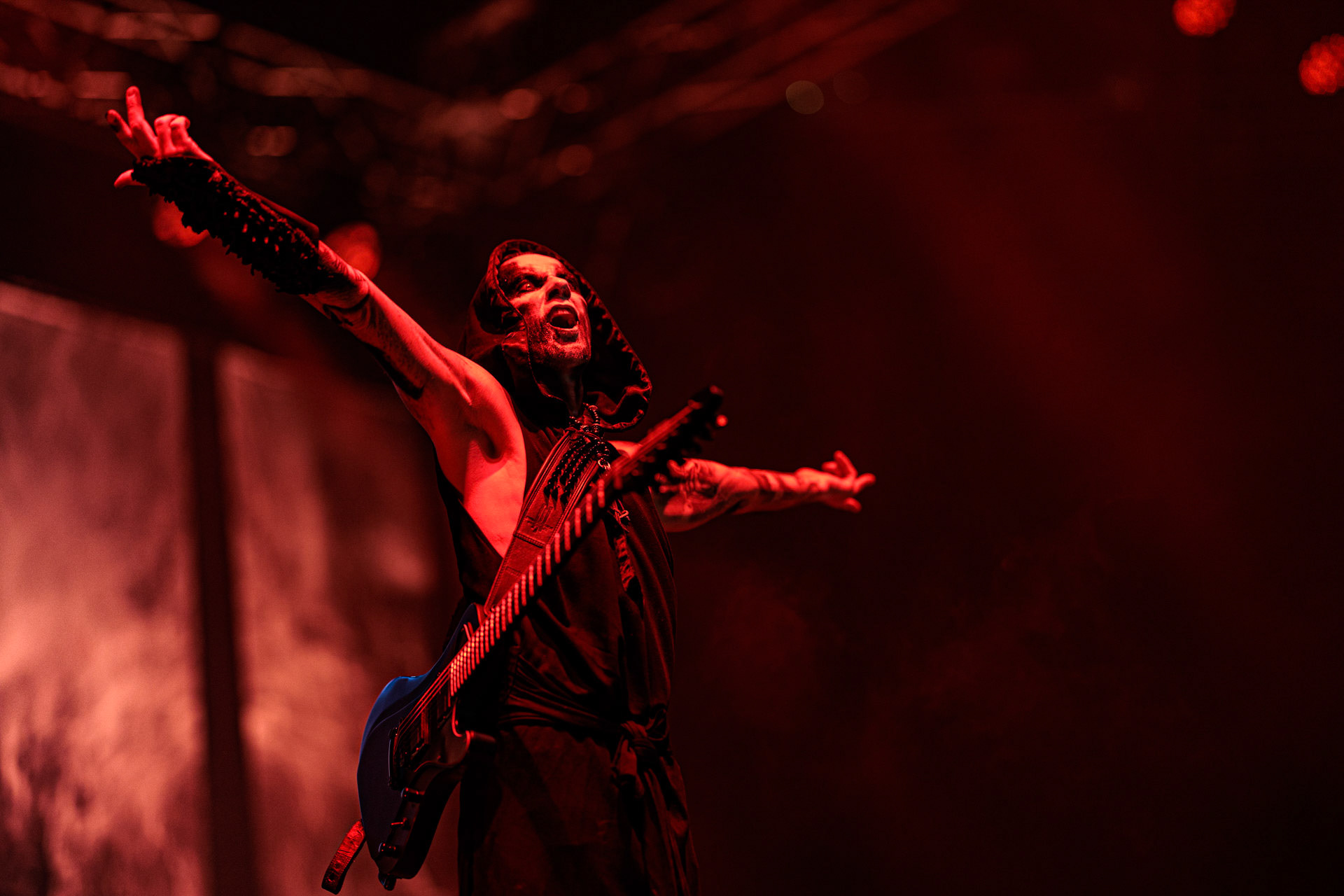 19.10.2022 BEHEMOTH - The European Siege 2022,Adam Nergal Darski - wokal, gitara,Zbigniew Inferno Prominski - perkusja,Tomasz Orion Wroblewski - bass,Patryk Seth Sztyber gitara,Spodek Katowice Poland,fot. Andrzej Wasilkiewicz/Reporter