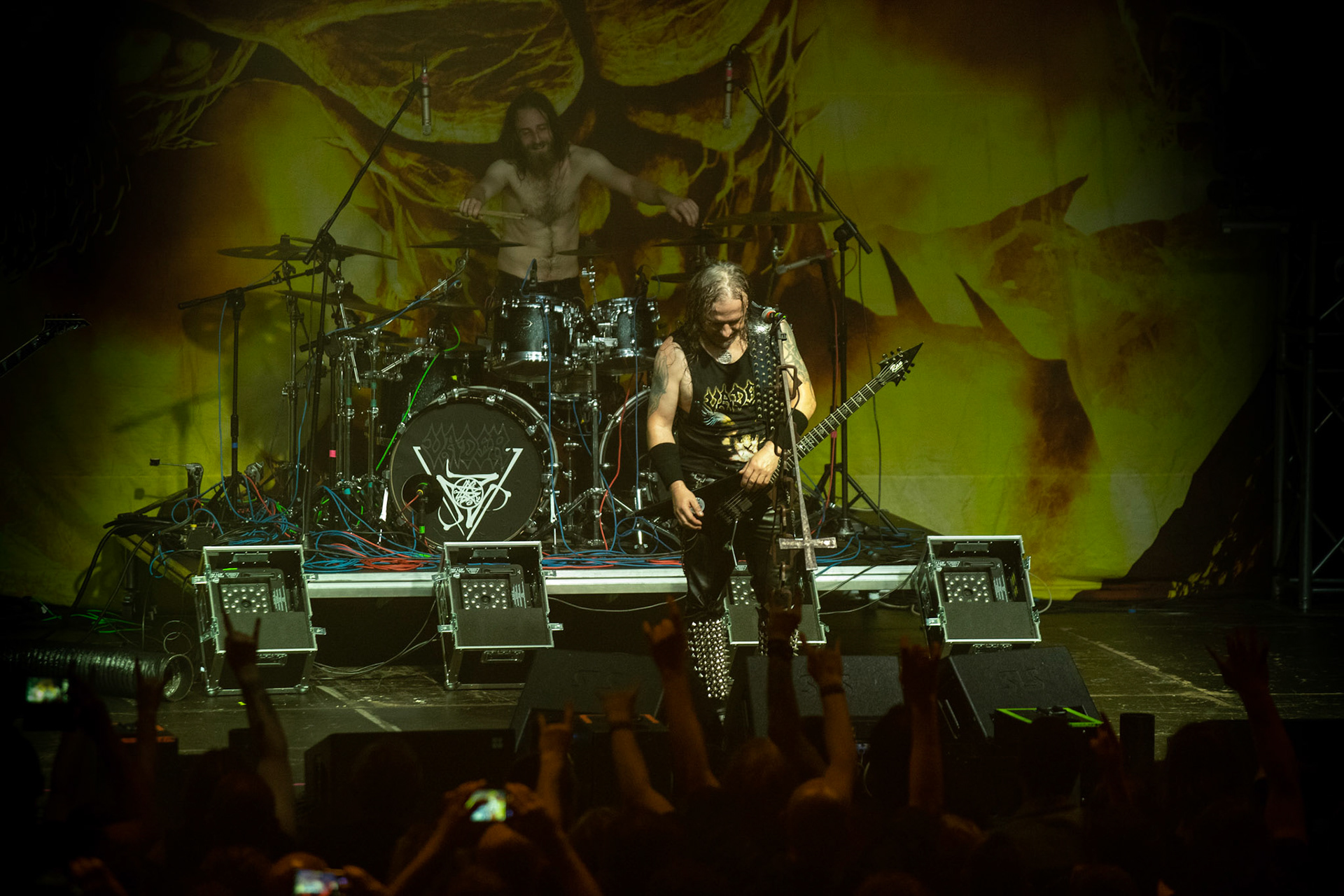 Legendy Metalu Vader - Death Metal - koncert Legendy Metalu w warszawskiej Progresji, 
Peter: Guitar + Vocals
Pajak: Guitar
Hal: Bass
James: Drums
fot. Andrzej kaziq Wasilkiewicz/Reporter