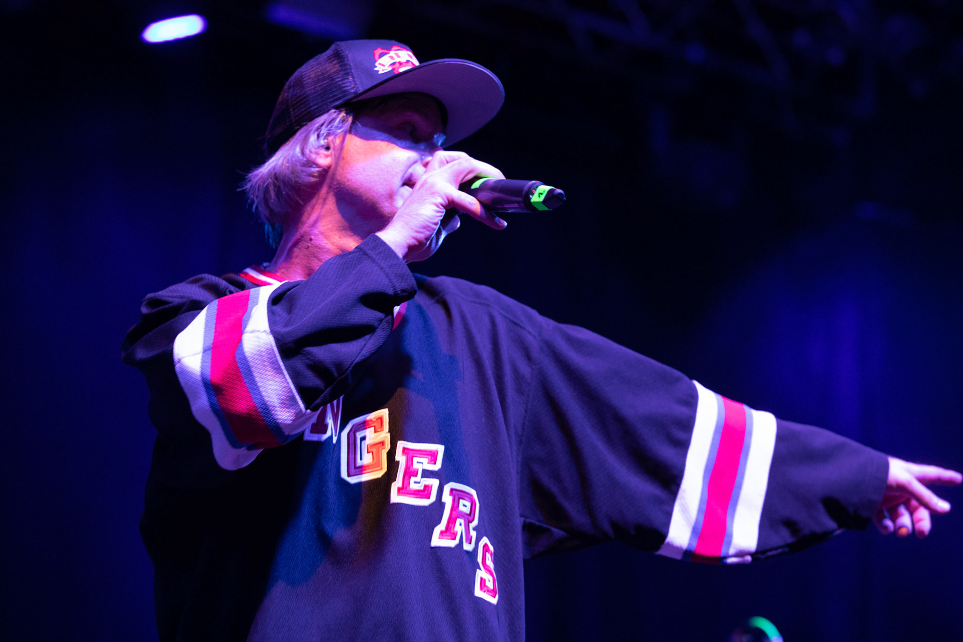 Dog Eat Dog - USA - hardcore, punkrock, rap, metal, hip hop,reggae, soul, funk,
Dave Neabore (bass), 
John Connor (vocals), 
Brandon Finley (drums) 
Roger Hämmerli (guitar)
Bozez (sax & beer)
koncert w Warszawskiej Progresji w ramach trasy 25 lat All Boro Kings zespołu Dog Eat Dog.
fot. Andrzej Wasilkiewicz/Reporter