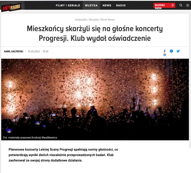 Progresja spełnia normy dźwięku - Gramy do Woli