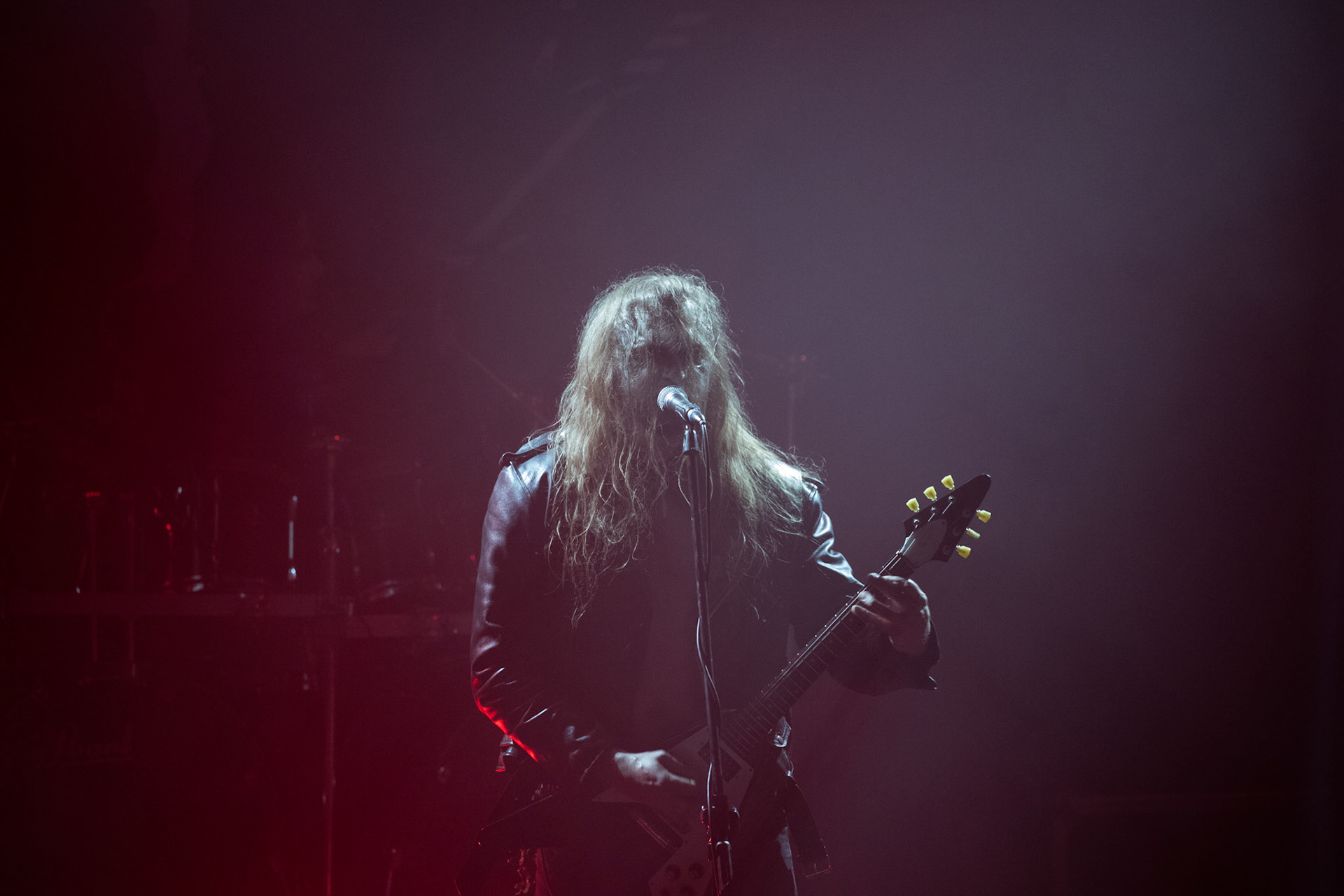 Deus Mortem - Polska, wrocławska grupa black metalowa powstała z inicjatywy gitarzysty i wokalisty Marka "Necrosodoma" Lechowskiego, warszawski koncert w Progresji odbył się w ramach europejskiej trasy koncertowej Mgły organizowany przez Left Hand Sounds, metal, blackmetal,  Andrzej Wasilkiewicz/Reporter