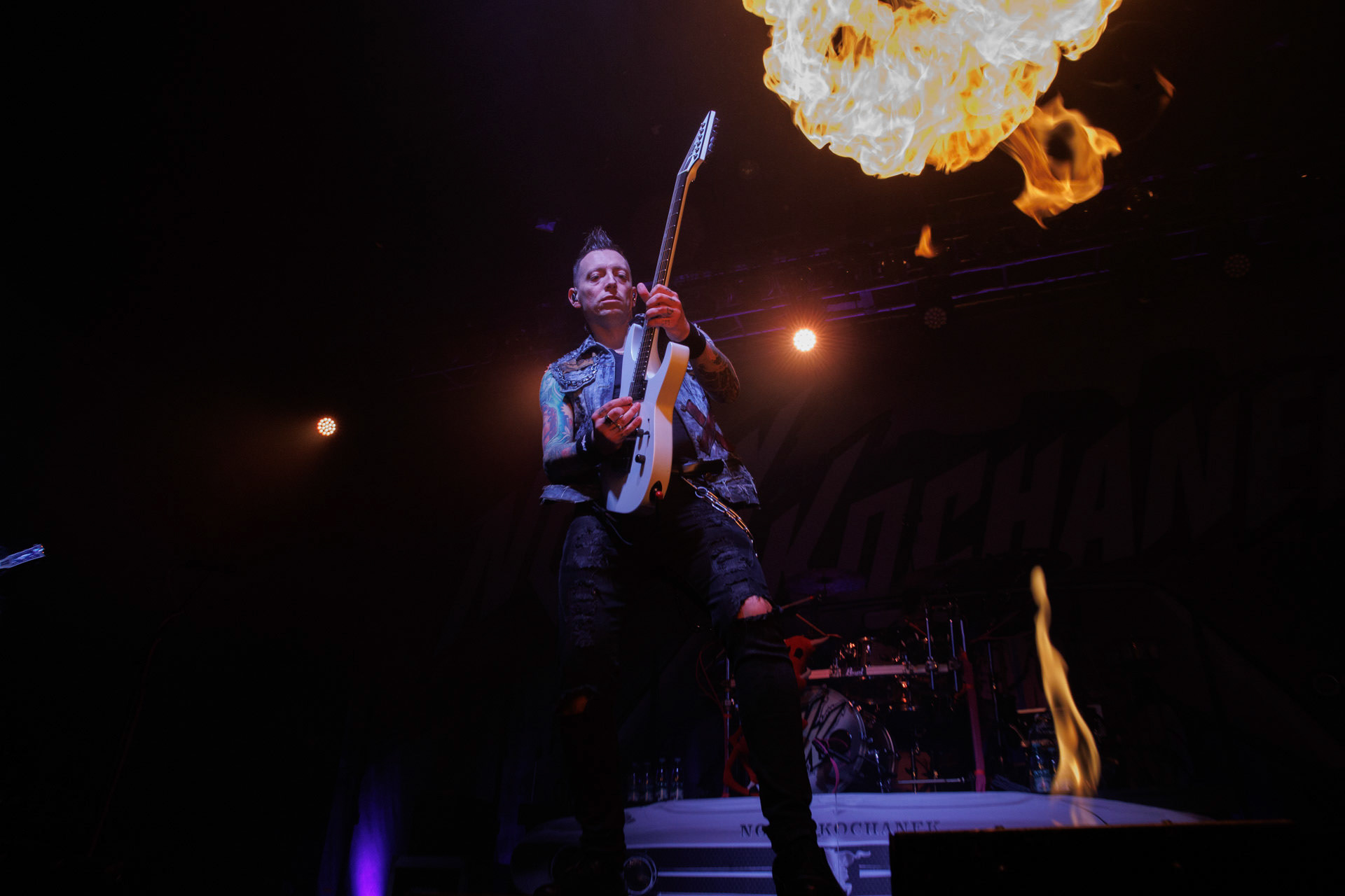 18.12.2021 Nocny Kochanek - Antysylwester Antyradia,18 lat klubu Progresja,Nocny Kochanek - koncert Warszawa,Progresja, Zdrajcy Metalu, klasyczny heavy metal, Alter Ego, Night Mistress.n/z Arkadiusz Majstrak – gitara, Fot. Andrzej Wasilkiewicz/Reporter