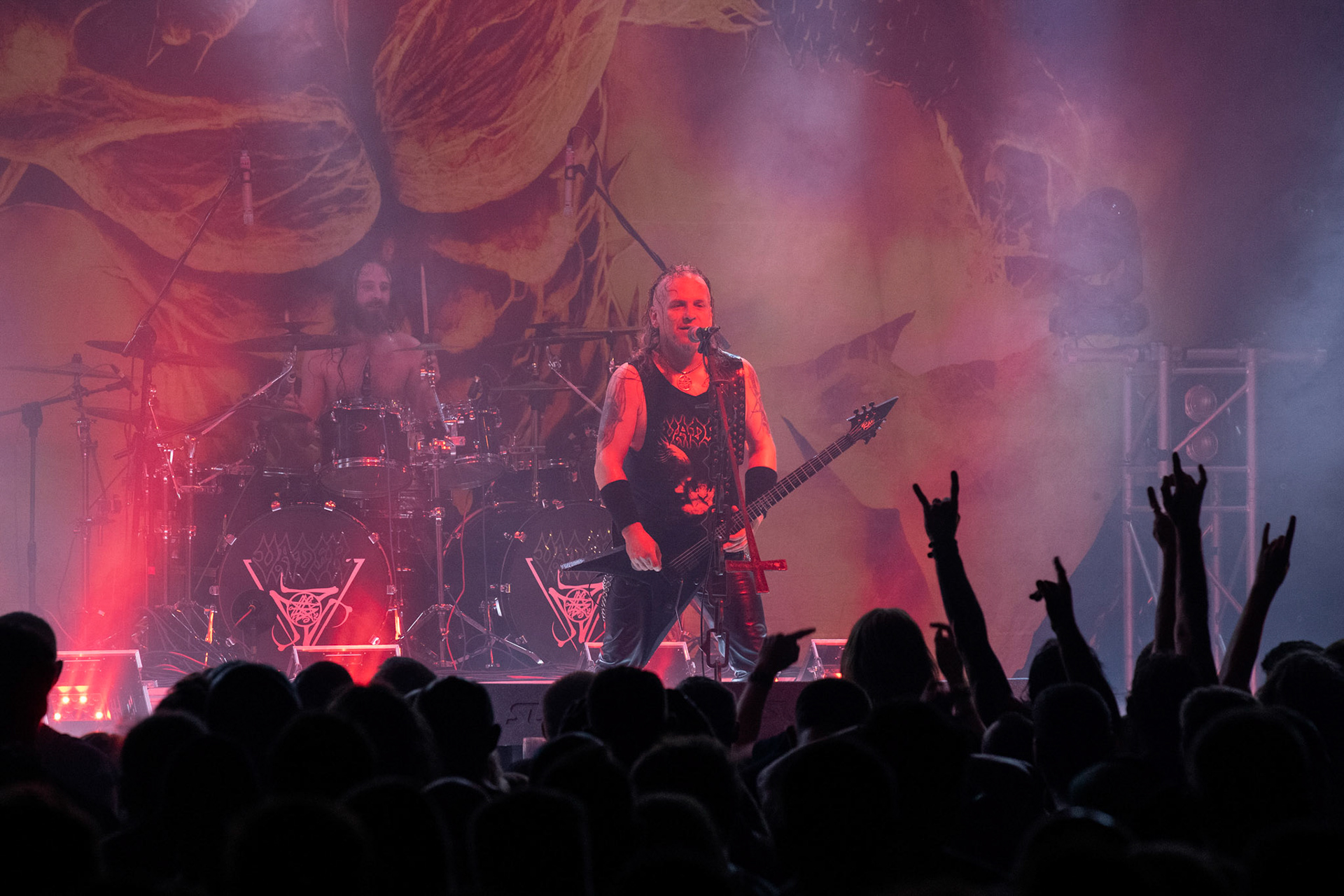 Legendy Metalu Vader - Death Metal - koncert Legendy Metalu w warszawskiej Progresji, 
Peter: Guitar + Vocals
Pajak: Guitar
Hal: Bass
James: Drums
fot. Andrzej kaziq Wasilkiewicz/Reporter