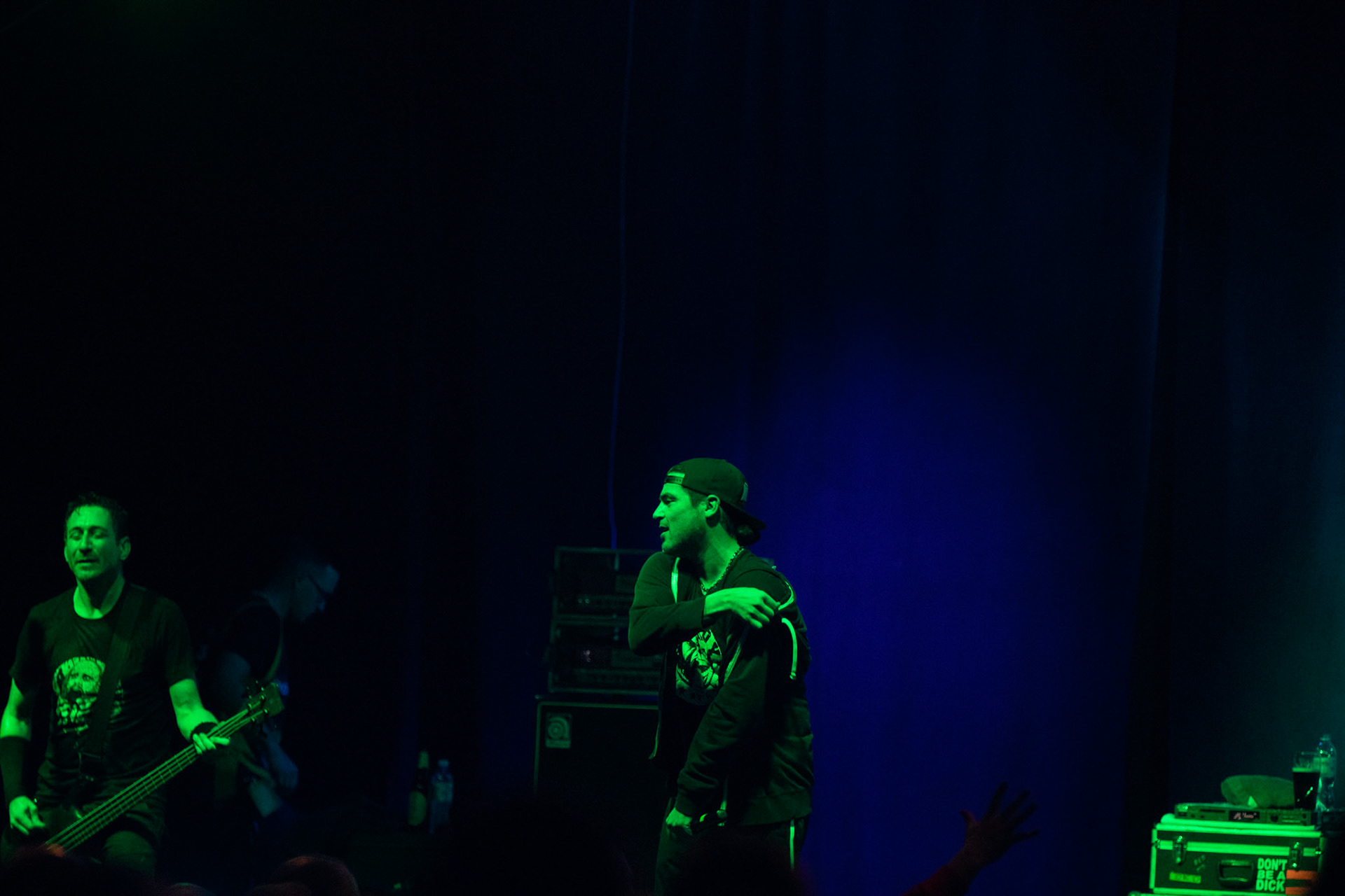 Dog Eat Dog - USA - hardcore, punkrock, rap, metal, hip hop,reggae, soul, funk,
Dave Neabore (bass), 
John Connor (vocals), 
Brandon Finley (drums) 
Roger Hämmerli (guitar)
Bozez (sax & beer)
koncert w Warszawskiej Progresji w ramach trasy 25 lat All Boro Kings zespołu Dog Eat Dog.
fot. Andrzej Wasilkiewicz/Reporter