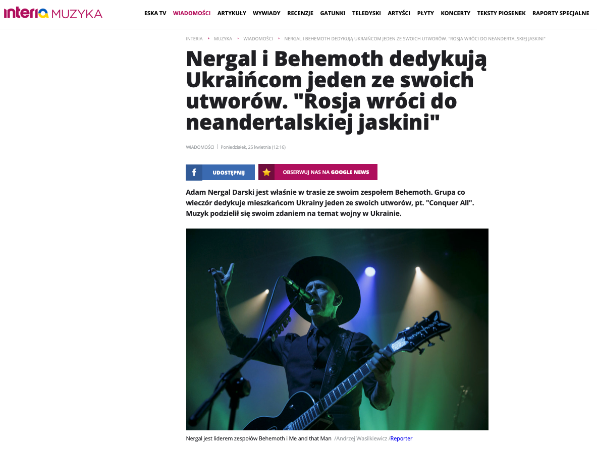 Adam Nergal Darski i Behemoth 