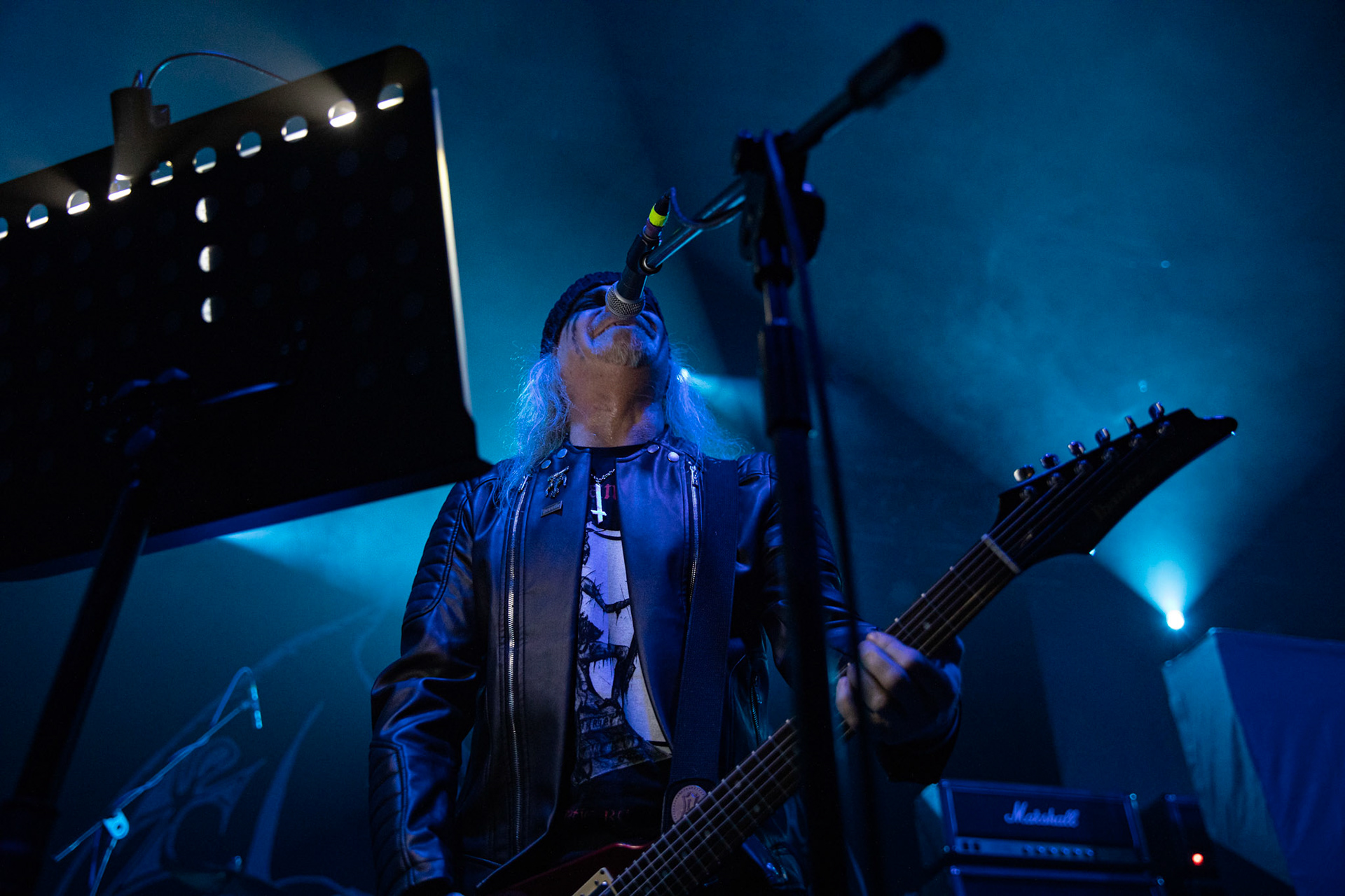 15.12.2019 koncert szwajcarów z Hellhammer: Triumph of Death, Merry Christless 2019, Warszawa Klub Progresja,
zespół Thomasa Gabriela Fishera, black metal, death metal, 
n/z Thomas Gabriel Fisher wokal gitara,
New Aeon Musick, Knock Out Productions
fot. Andrzej Wasilkiewicz/REPORTER