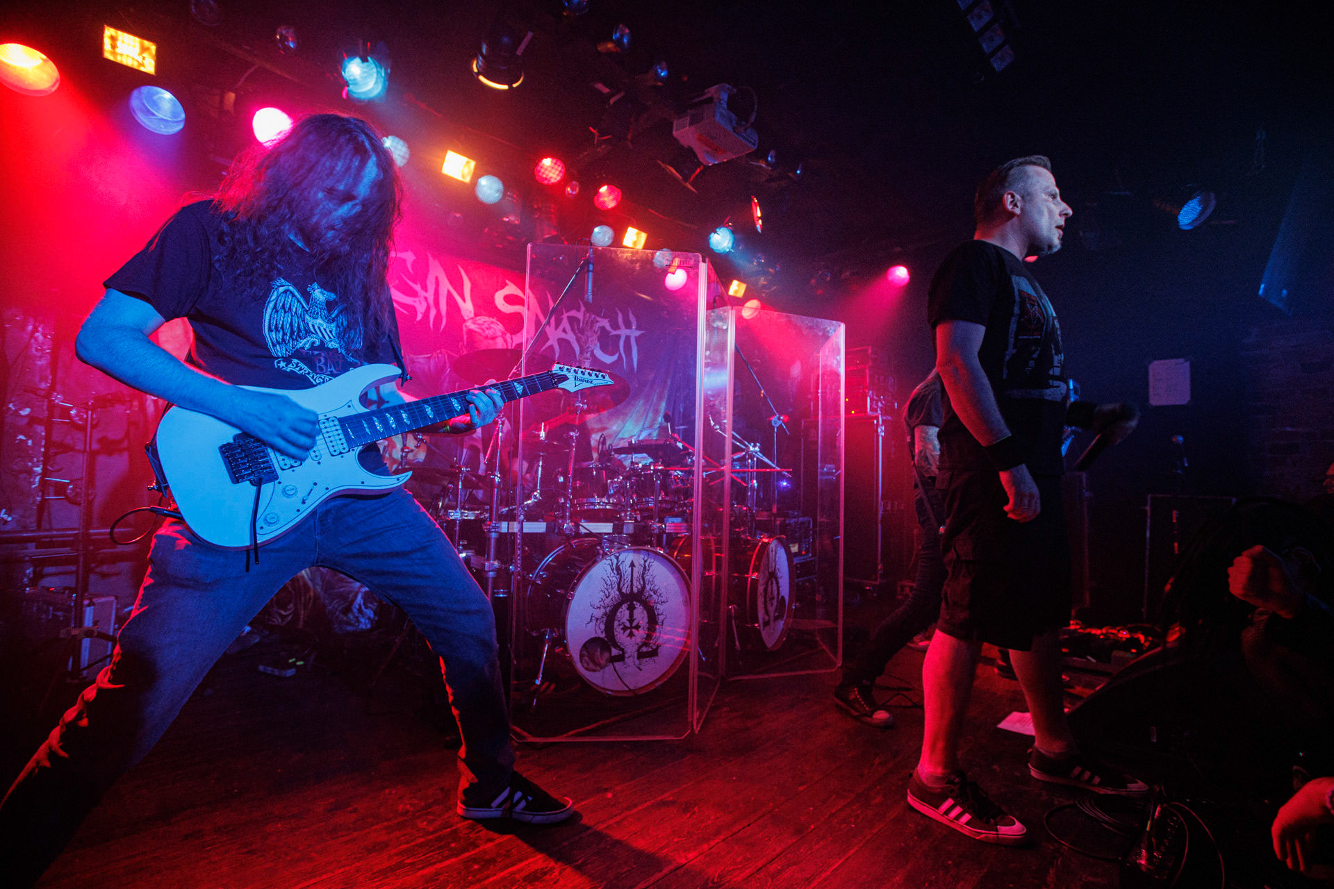 18.03.2022 VIRGIN SNATCH - INFERNALIS RESURGENTIS - Warszawski koncert zespolu VIRGIN SNATCH,thrash metal, death metal,n/z Lukasz "Zielony" Zielinski wokal,n/z Grzegorz "Grysik" Bryla  gitara, n/z Pawel Pasek - gitara, n/z Piotr "Aniol" Wacisz  gitara basowa, n/z Pawel Pawulon Jaroszewicz - perkusja,fot. Andrzej Wasilkiewicz/Reporter