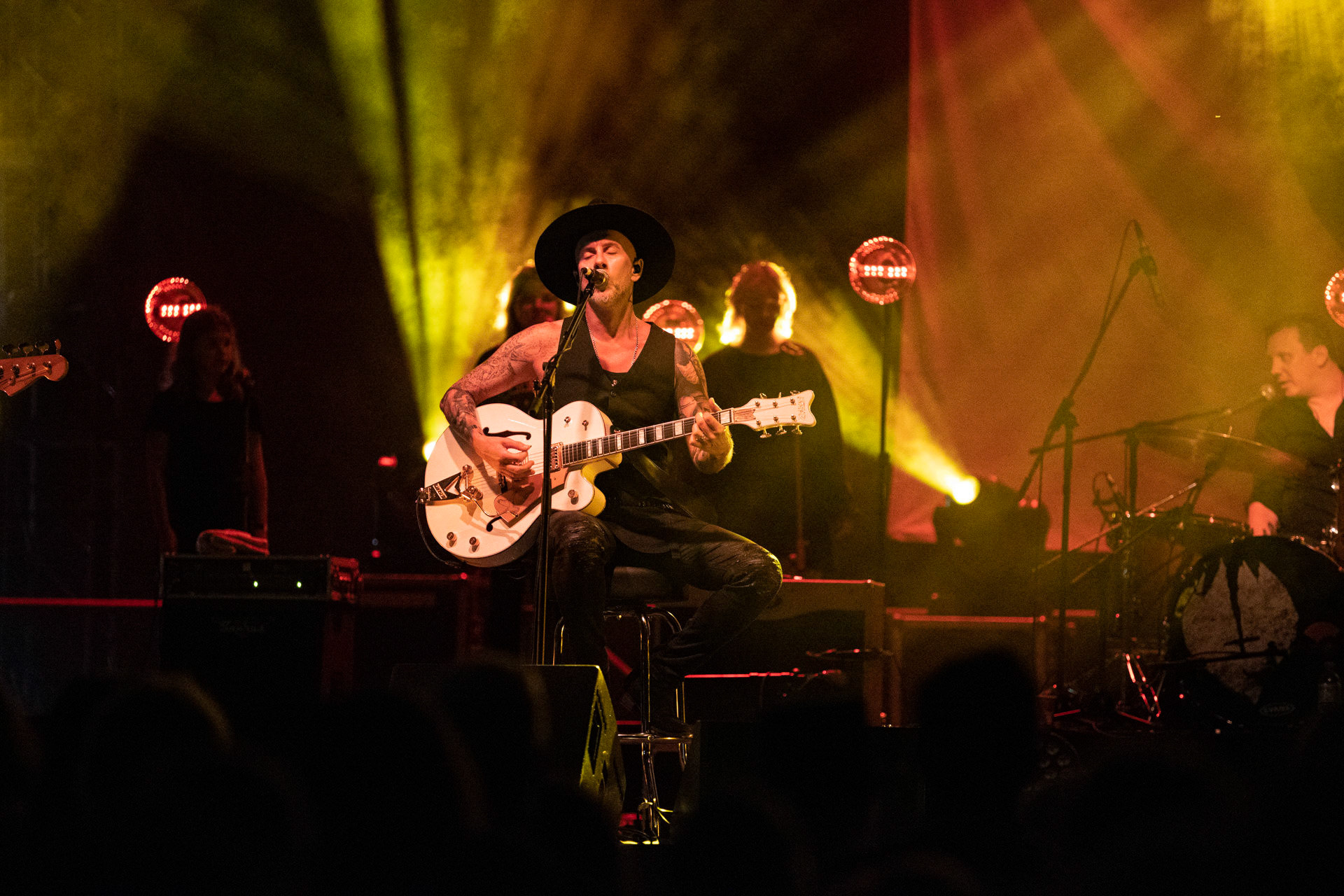 13.08.2021 koncert Me And That Man w Warszawie,Letnia scena Progresji, Gramy do Woli.n/z Adam Nergal Darski - gitara, wokal,Fot. Andrzej Wasilkiewicz/Reporter