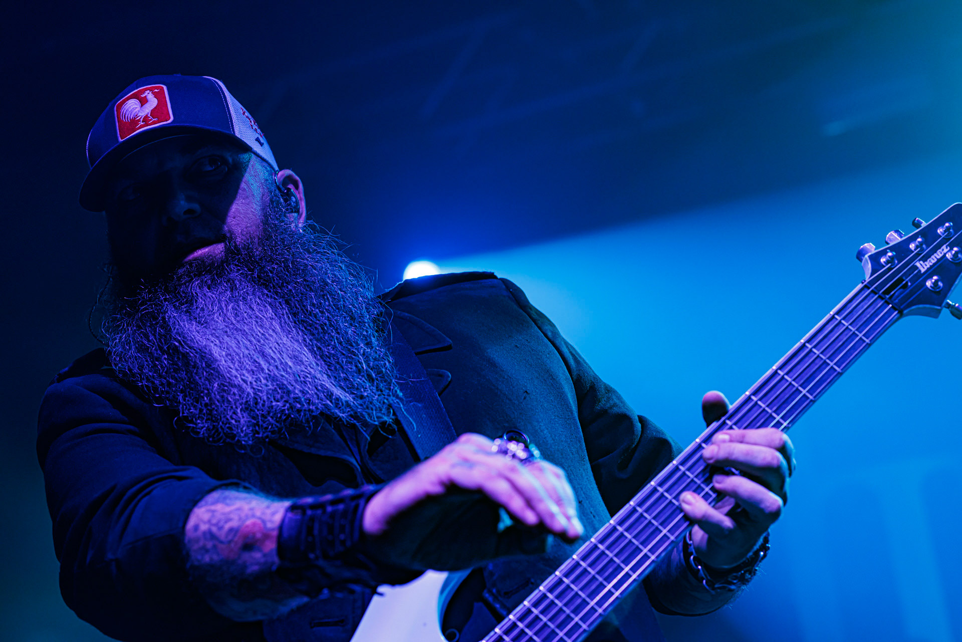 7.10.2022 Warszawski koncert Three Days Grace w klubie Progresja.Kanadyjczycy promuja nowy album EXPLOSIONS.n/z Barry Stock – gitara, n/z Brad Walst – gitara basowa, n/z Neil Sanderson – perkusja, instrumenty klawiszowe, n/z Matt Walst – wokal,Produkcja Knock Out Productions, Fot. Andrzej Wasilkiewicz/Reporter