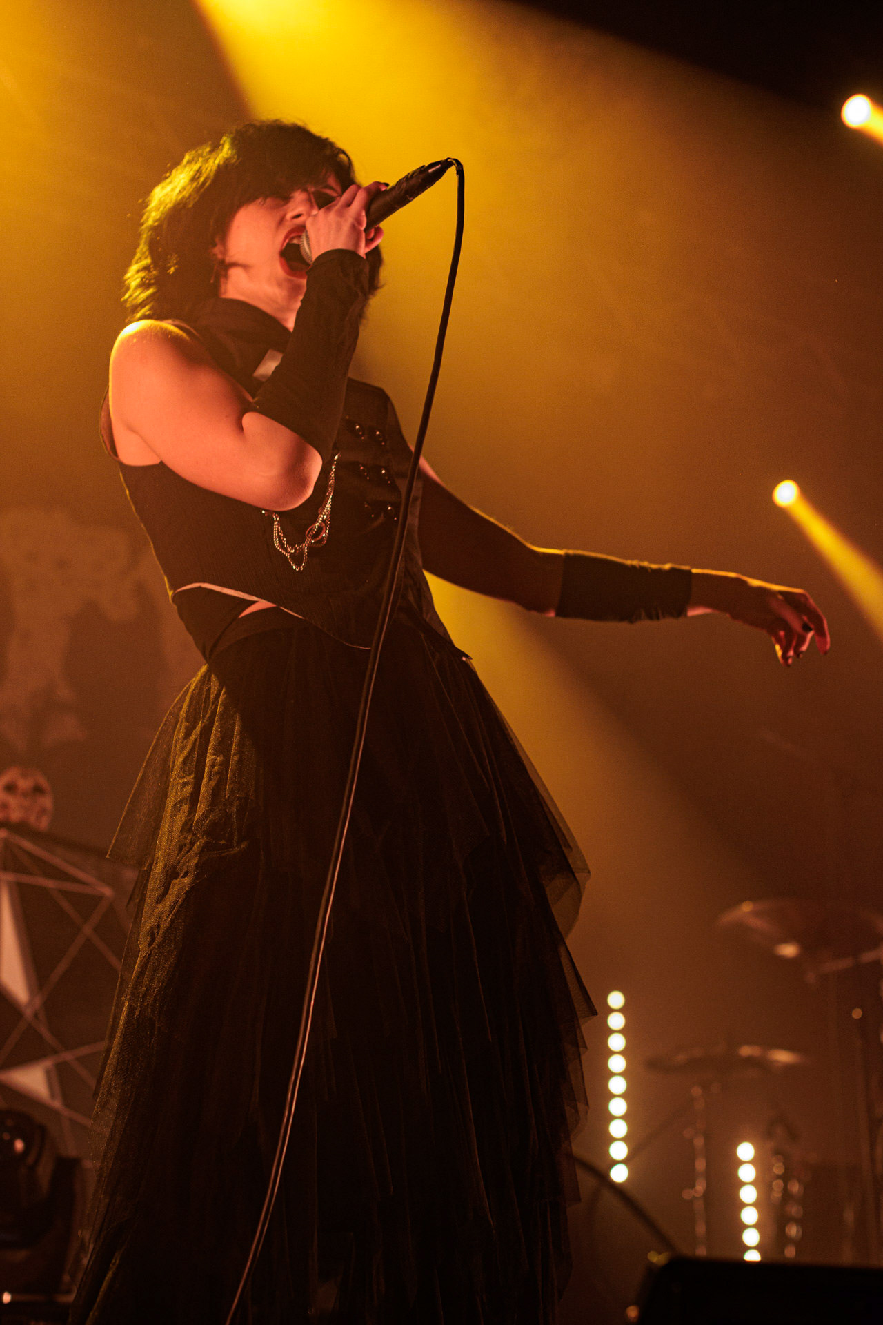 29.04.2022 Igorrr - Warszawski koncert francuskiego zespołu Gautier Serre inspirowany muzyka klasyczna, trip hopem, hip-hopem, death i black metalem, djentem, industrialem, czy tradycyjna muzyka.n/z Aphrodite Patoulidou – soprano vocals, Produkcja Knock Out Productions, klub Progresja.Wytwornia Metal Blade,fot. Andrzej Wasilkiewicz/Reporter