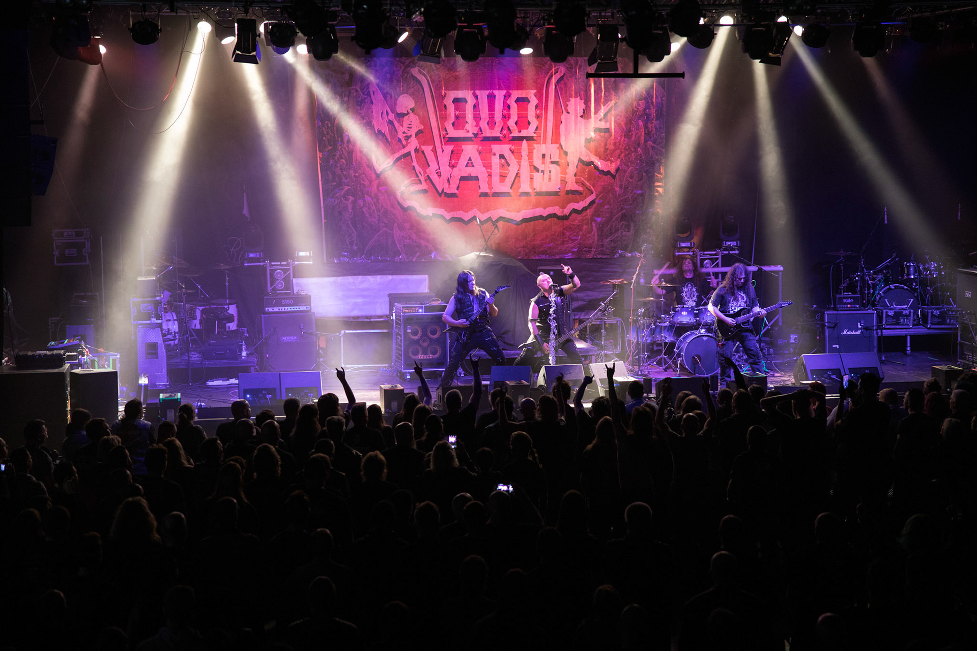 Legendy Metalu QUO VADIS - Thrash Metal - koncert Legendy Metalu w warszawskiej Progresji,
Tomasz "Skaya" Skuza - bass/vocal
Ian "Źdźbło" Bemolator- guitar
Mateusz "Matek" Lazar - guitar
Szymon "Sajmon" Synówka - drums
fot. Andrzej kaziq Wasilkiewicz