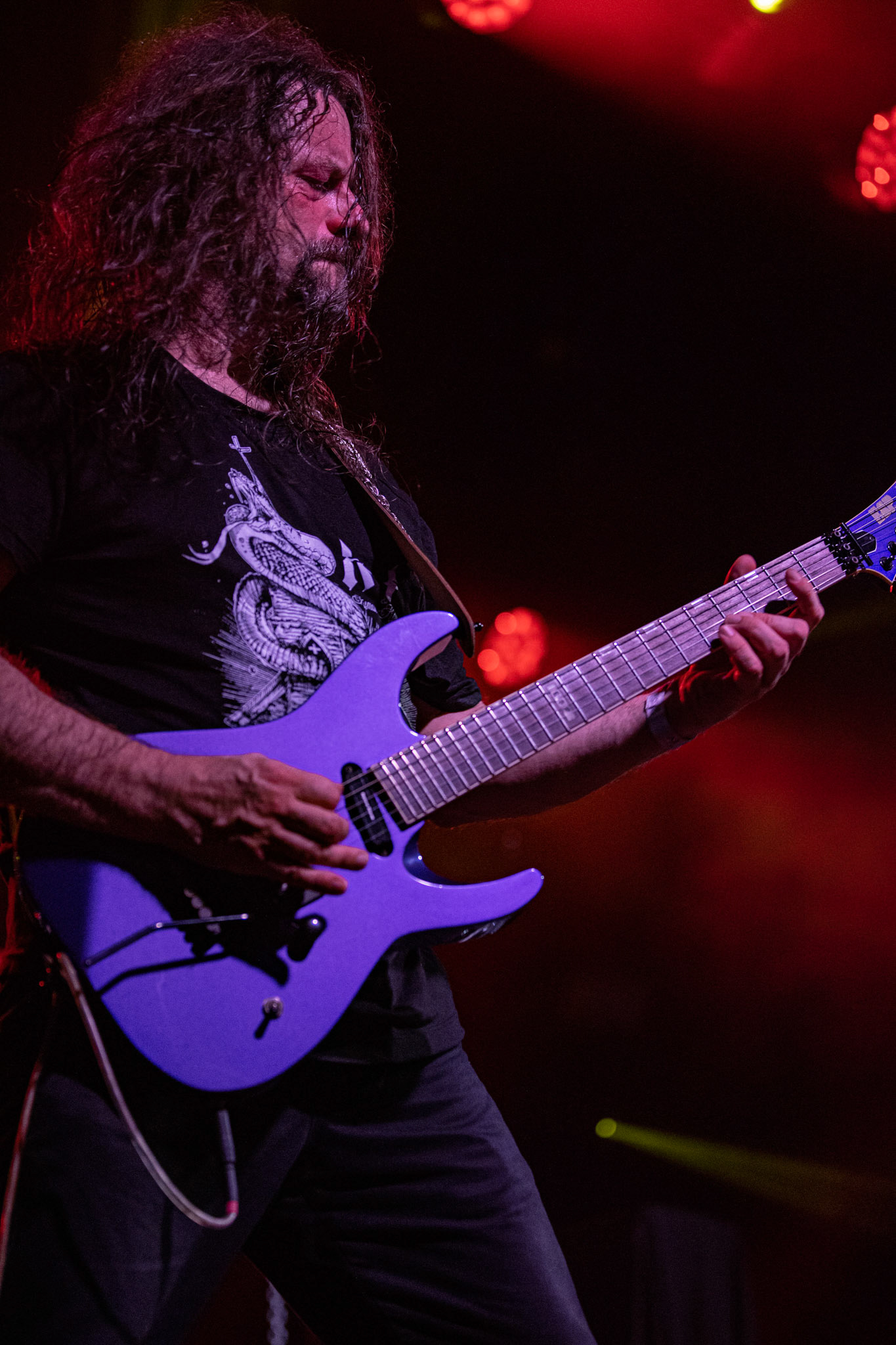 12.09.2021 - KAT i Roman Kostrzewski - koncert "Do zobaczenia w piekle" Wroclaw, Centrum Koncertowe A2.  Krzysztof Pistelok – gitara,fot. Andrzej kaziq Wasilkiewicz