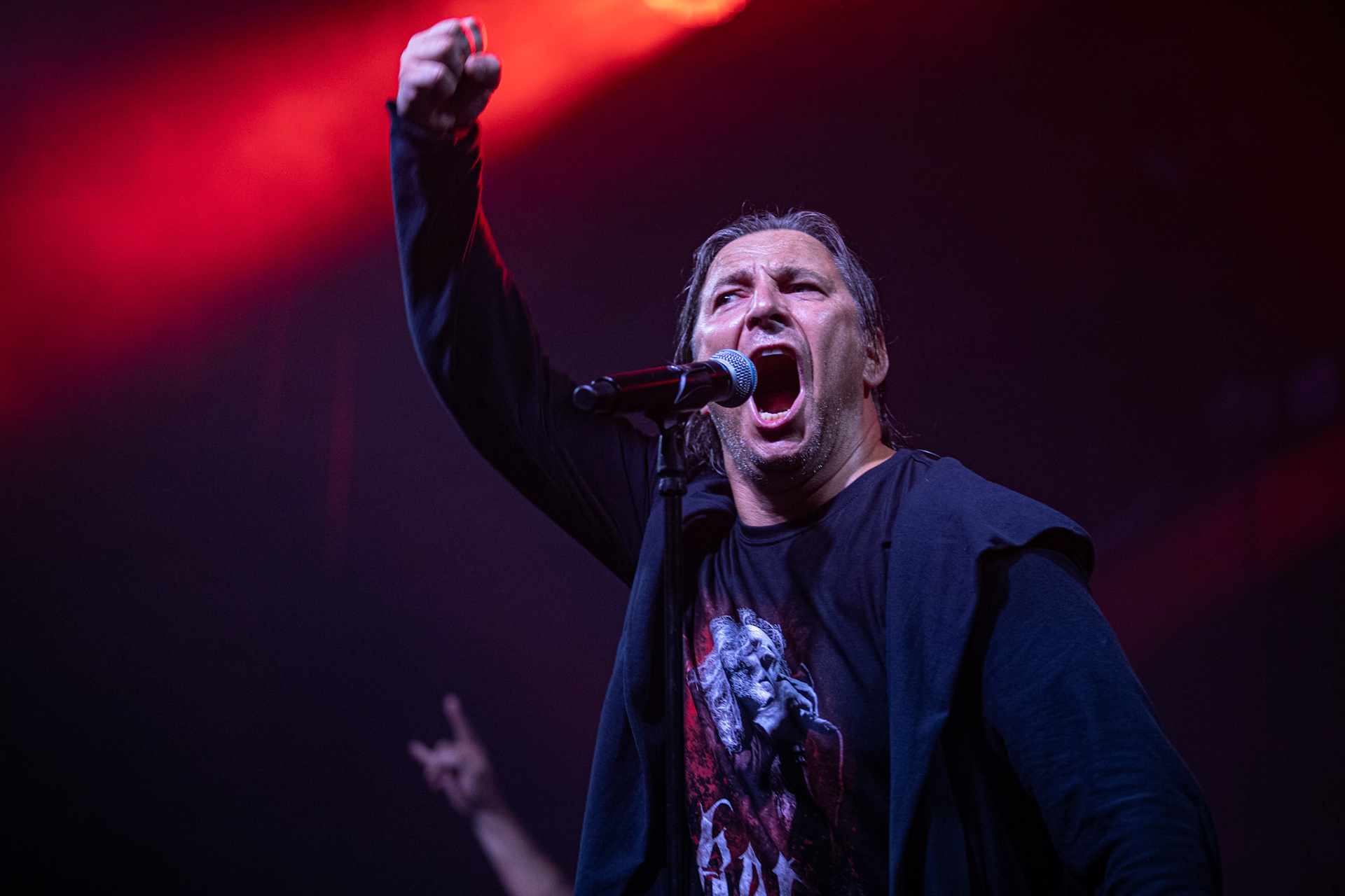 12.09.2021 - KAT i Roman Kostrzewski - koncert "Do zobaczenia w piekle" Wroclaw, Centrum Koncertowe A2.  Adrian „Fred” Frelich (Dragon) - wokal, fot. Andrzej kaziq Wasilkiewicz