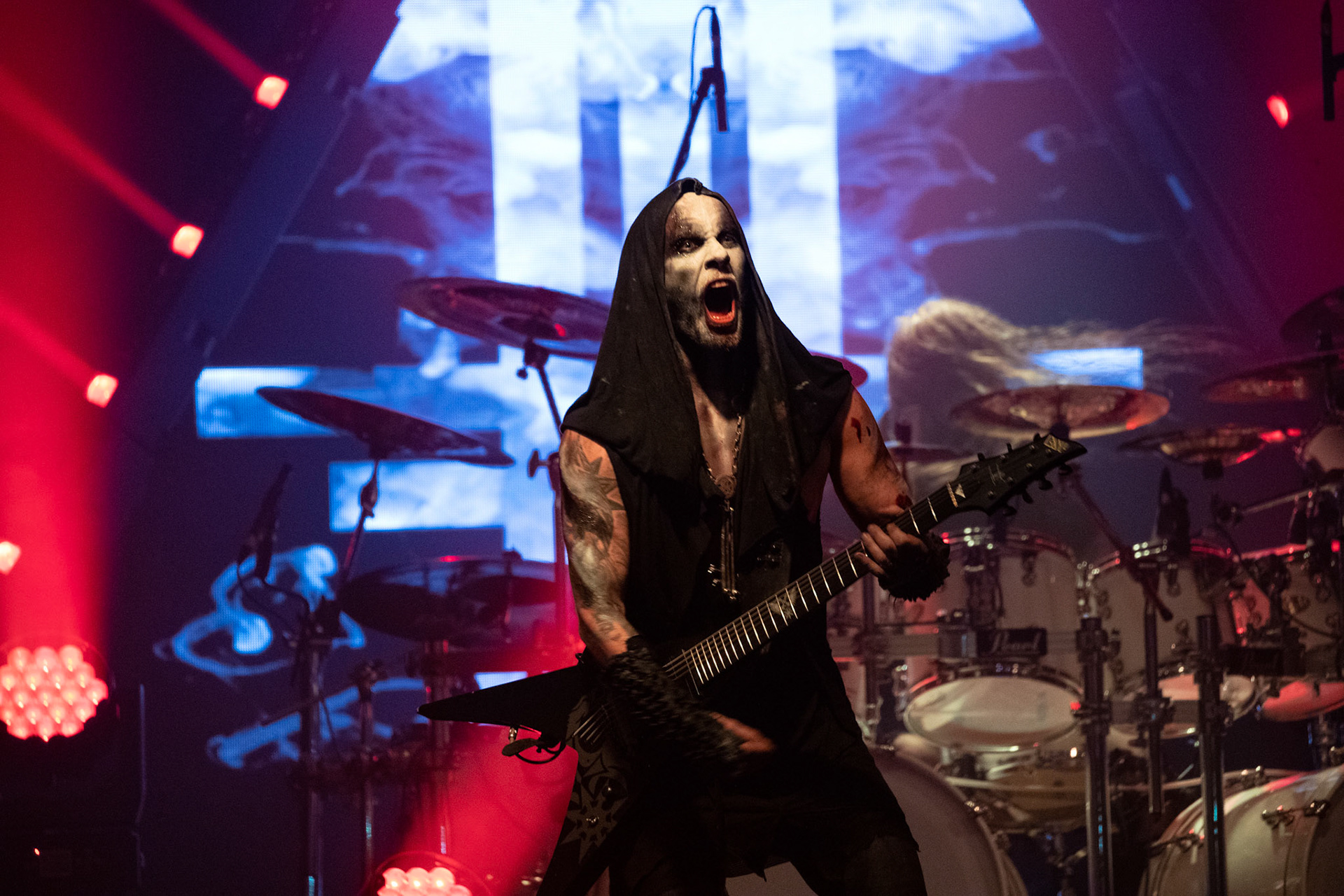 14.12.2018r. Behemoth koncert Merry Christless - Warszawa Progresja, Adam "Nergal" Darski – gitara, wokal prowadzący, 
Zbigniew "Inferno" Promiński – perkusja,
Tomasz "Orion" Wróblewski – gitara basowa, Patryk "Seth" Sztyber – gitara,  fot. Andrzej Wasilkiewicz/Reporter