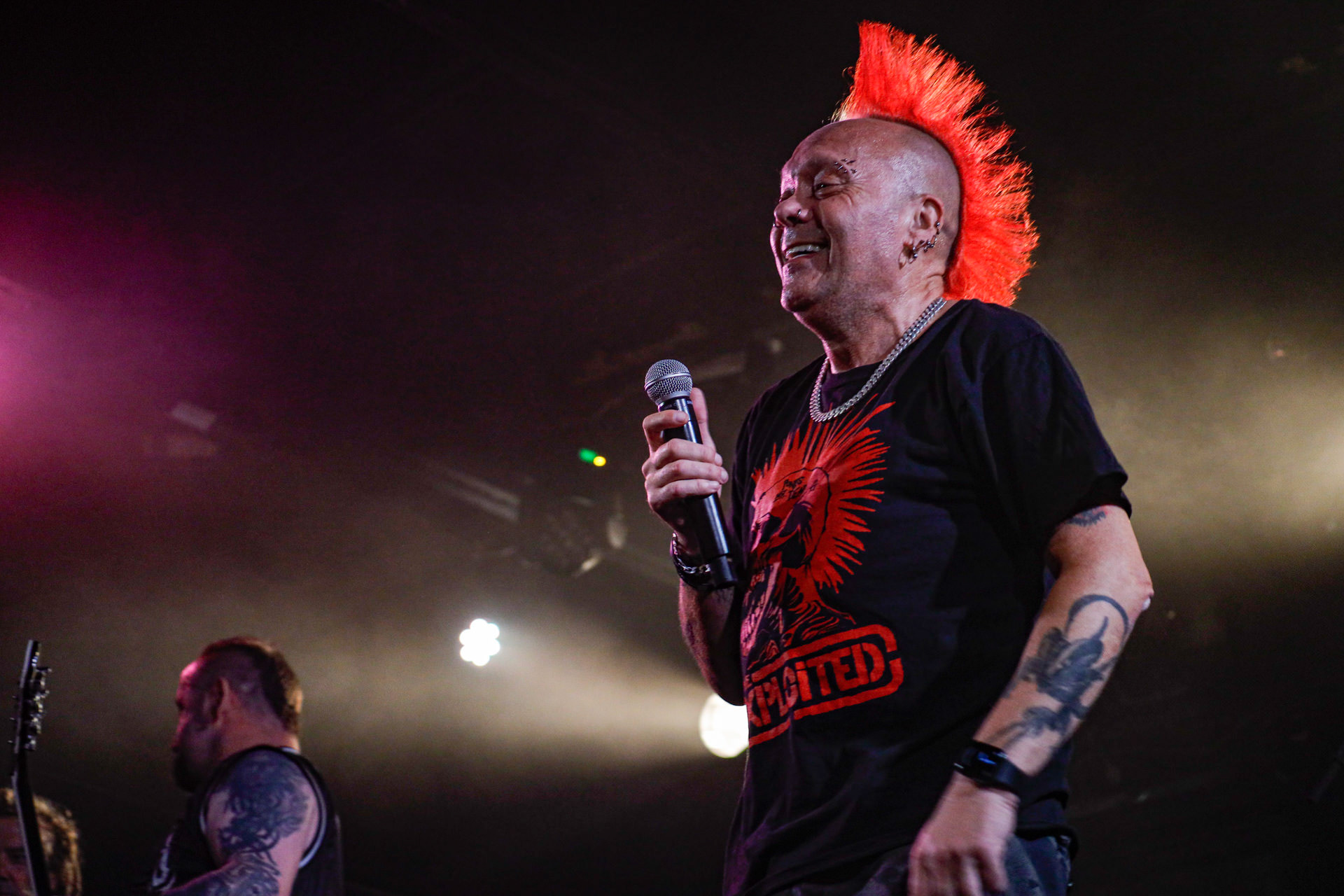 25.08.2022 The Exploited - legenda drugiej fali punk rocka na koncercie w warszawskiej Proximie.Weterani punk rock, hardcore punk, crossover thrash z Edynburga w składzie:Wattie Buchan – wokal, Irish Rob – bas,Willie Buchan – perkusja,Robbie Steedo Davidson - gitara,Produkcja: Noise Annoys Booking Agency and Records, Boredom Booking. fot. Andrzej Wasilkiewicz/Reporter