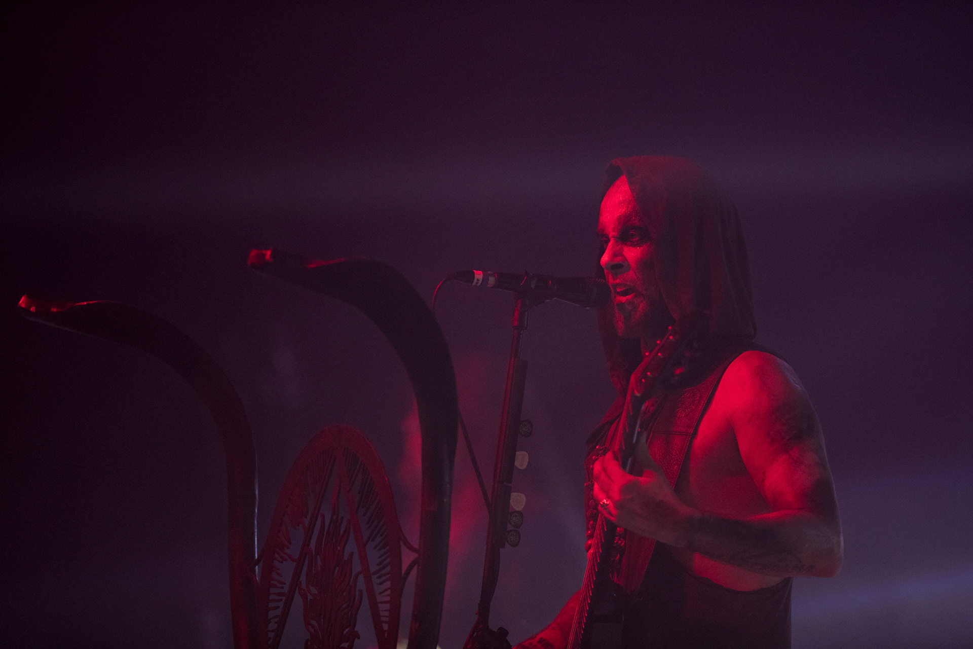 15.12.2017r. Behemoth koncert Merry Christless - Warszawa Progresja, Adam "Nergal" Darski – gitara, wokal prowadzący, 
Zbigniew "Inferno" Promiński – perkusja,
Tomasz "Orion" Wróblewski – gitara basowa, Patryk "Seth" Sztyber – gitara,  fot. Andrzej Wasilkiewicz/Reporter