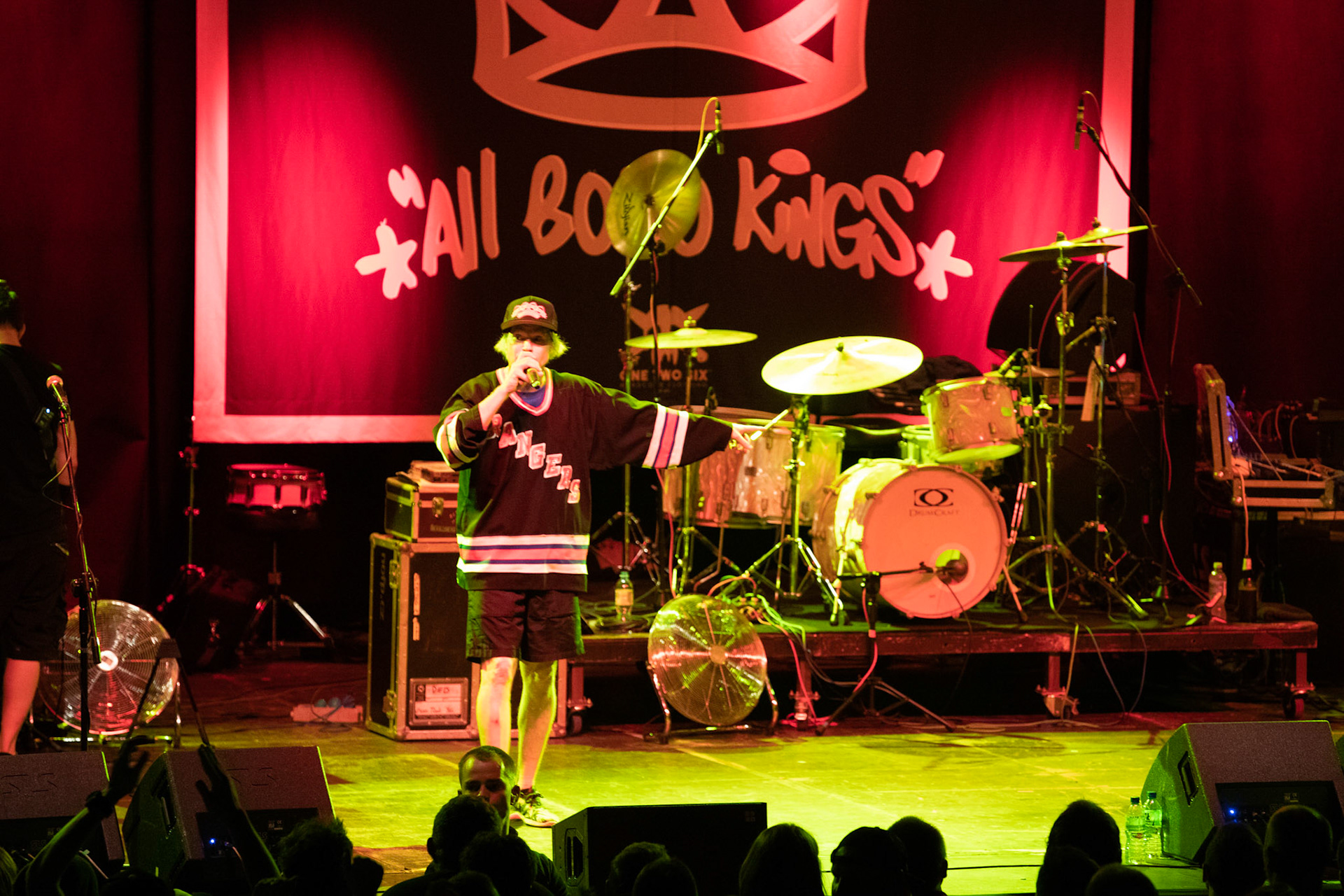 Dog Eat Dog - USA - hardcore, punkrock, rap, metal, hip hop,reggae, soul, funk,
Dave Neabore (bass), 
John Connor (vocals), 
Brandon Finley (drums) 
Roger Hämmerli (guitar)
Bozez (sax & beer)
koncert w Warszawskiej Progresji w ramach trasy 25 lat All Boro Kings zespołu Dog Eat Dog.
fot. Andrzej Wasilkiewicz/Reporter