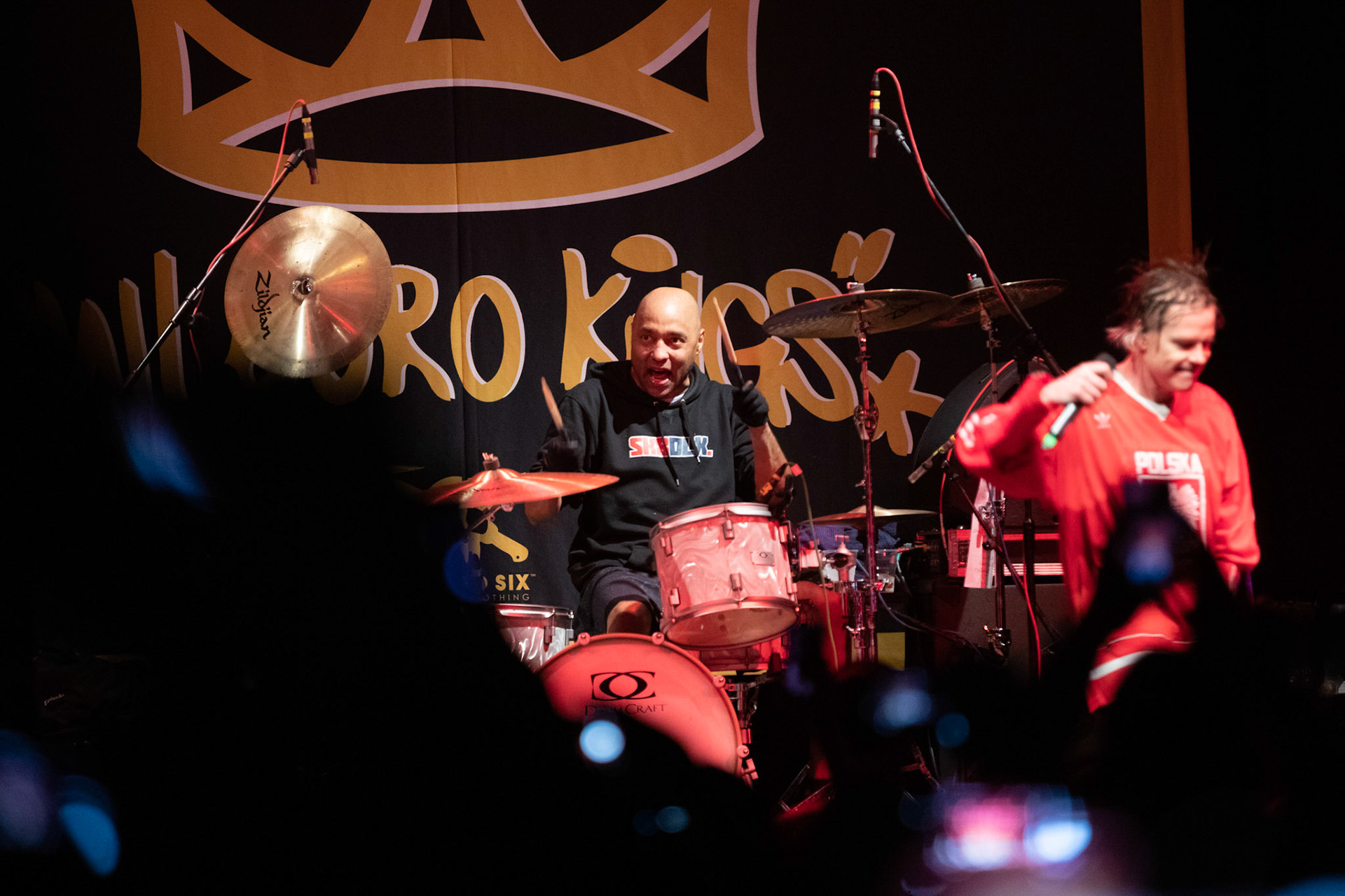 Dog Eat Dog - USA - hardcore, punkrock, rap, metal, hip hop,reggae, soul, funk,
Dave Neabore (bass), 
John Connor (vocals), 
Brandon Finley (drums) 
Roger Hämmerli (guitar)
Bozez (sax & beer)
koncert w Warszawskiej Progresji w ramach trasy 25 lat All Boro Kings zespołu Dog Eat Dog.
fot. Andrzej Wasilkiewicz/Reporter