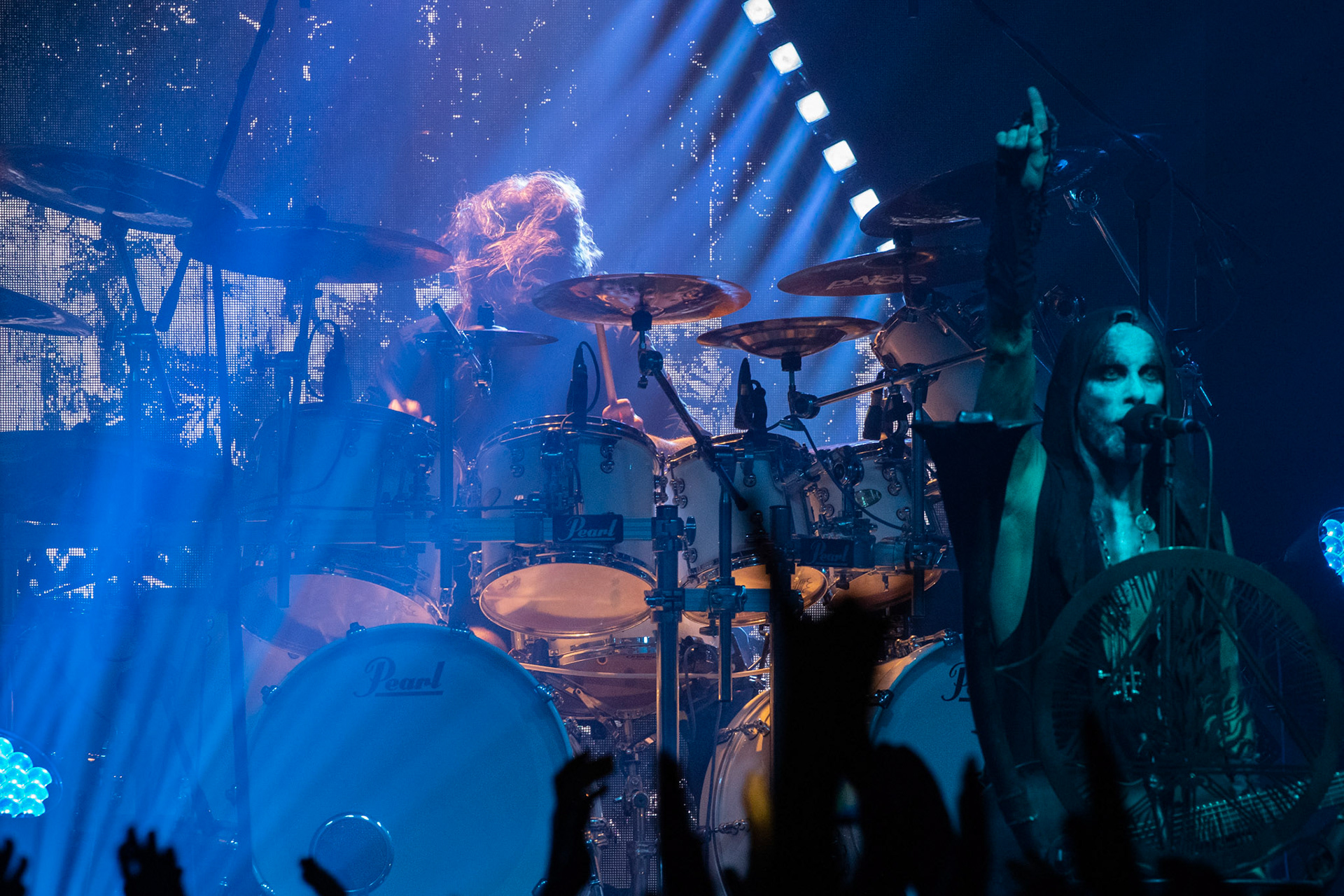 14.12.2018r. Behemoth koncert Merry Christless - Warszawa Progresja, Adam "Nergal" Darski – gitara, wokal prowadzący, 
Zbigniew "Inferno" Promiński – perkusja,
Tomasz "Orion" Wróblewski – gitara basowa, Patryk "Seth" Sztyber – gitara,  fot. Andrzej Wasilkiewicz/Reporter