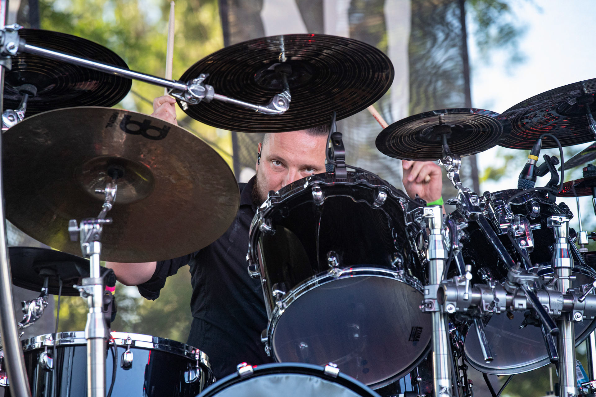 Hunter - postpandemoniczny koncert z okazji XXXV-lecia.Progresja - Gramy do Woli, Warszawa.Dariusz „Daray” Brzozowski – perkusja, Letnia Scena Progresji.fot. Andrzej Wasilkiewicz/Reporter