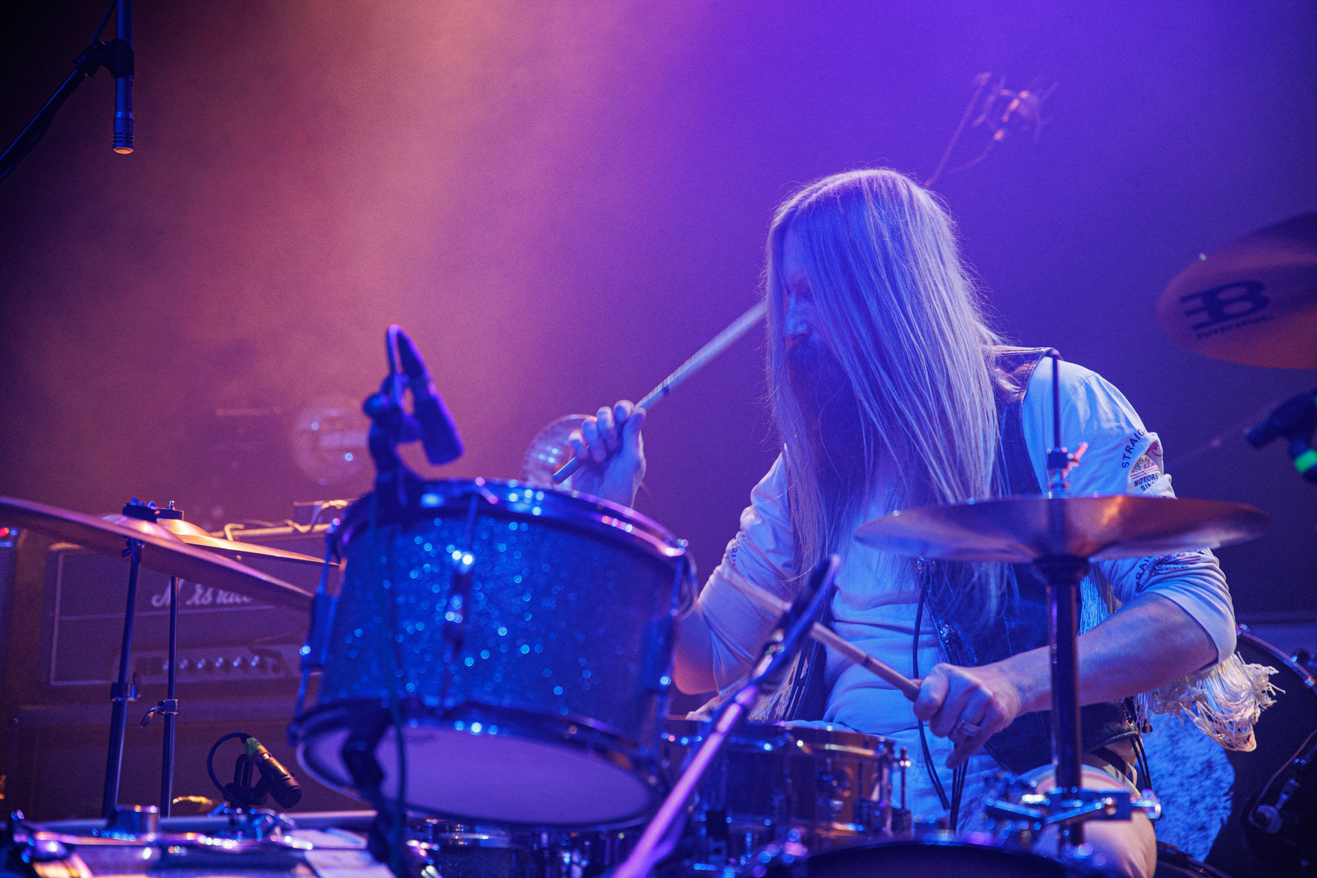 22.01.2022 - Taraban - support Me And That Man, warszawska Progresja.n/z Kris Gonda - perkusja,Taraban to krakowskie power-trio, bluesa, prog-rocka oraz proto-metal.fot. Andrzej kaziq Wasilkiewicz/Reporter