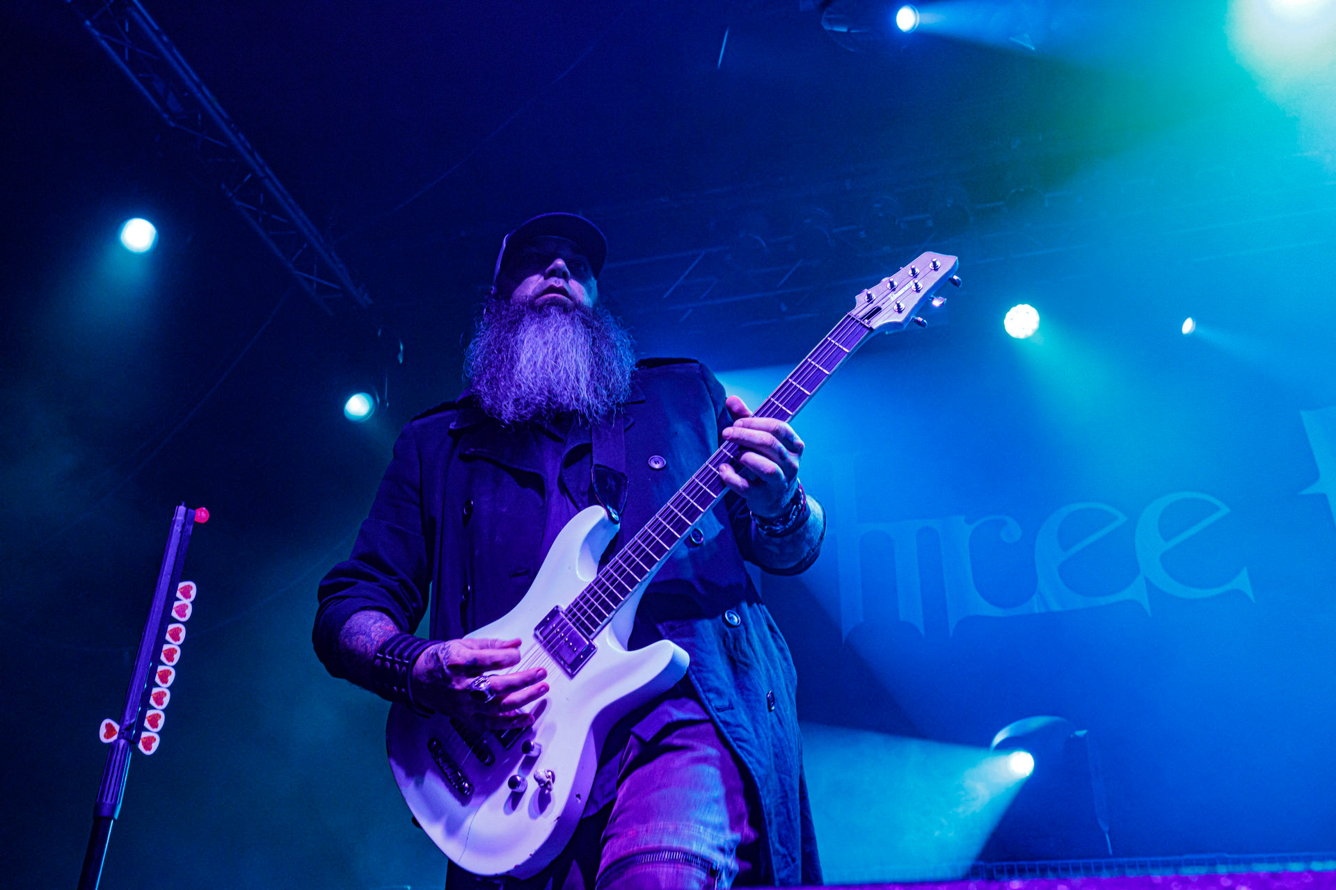 7.10.2022 Warszawski koncert Three Days Grace w klubie Progresja.Kanadyjczycy promuja nowy album EXPLOSIONS.n/z Barry Stock – gitara, n/z Brad Walst – gitara basowa, n/z Neil Sanderson – perkusja, instrumenty klawiszowe, n/z Matt Walst – wokal,Produkcja Knock Out Productions, Fot. Andrzej Wasilkiewicz/Reporter