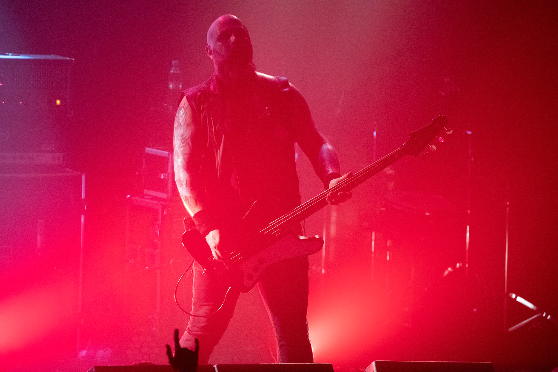 Deus Mortem - Polska, wrocławska grupa black metalowa powstała z inicjatywy gitarzysty i wokalisty Marka "Necrosodoma" Lechowskiego, warszawski koncert w Progresji odbył się w ramach europejskiej trasy koncertowej Mgły organizowany przez Left Hand Sounds, metal, blackmetal,  Andrzej Wasilkiewicz/Reporter