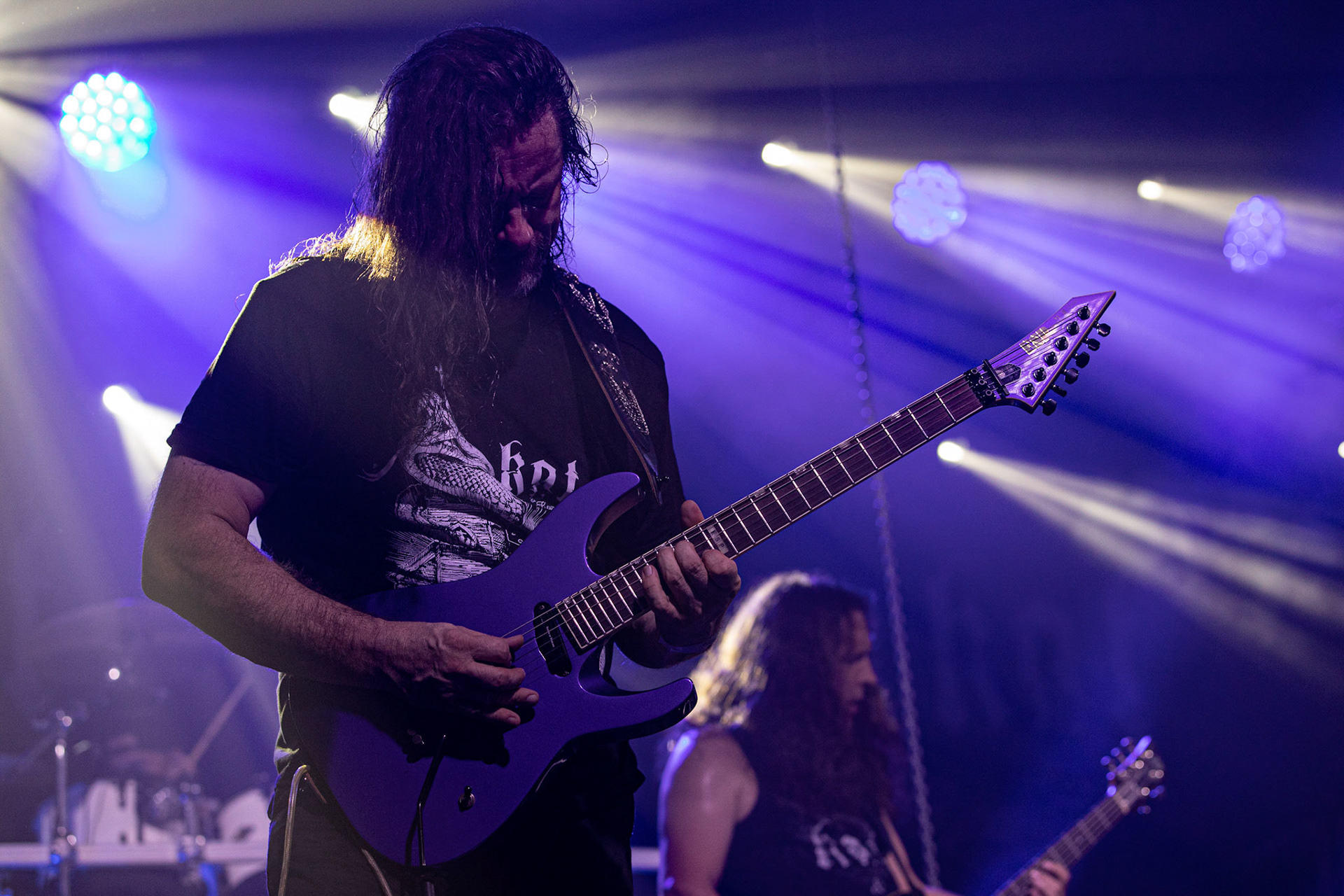 12.09.2021 - KAT i Roman Kostrzewski - koncert "Do zobaczenia w piekle" Wroclaw, Centrum Koncertowe A2.  Krzysztof Pistelok – gitara,fot. Andrzej kaziq Wasilkiewicz