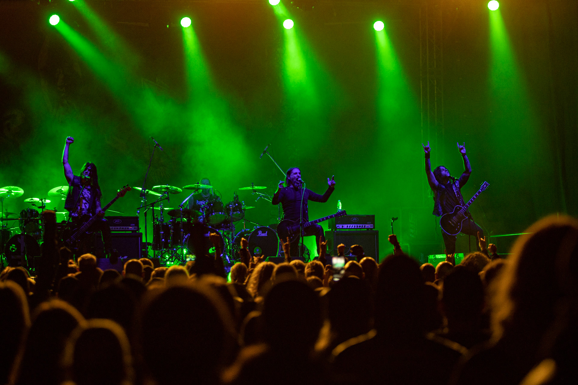 24.09.2021 koncert Rotting Christ, Warszawa, Progresja. N/z Sakis Tolis gitara wokal, N/z Themis Tolis perkusja,  N/z Kostas "Spades" Heliotis gitara basowa, N/z  Kostis Foukarakis gitara, fot. Andrzej Wasilkiewicz/REPORTER