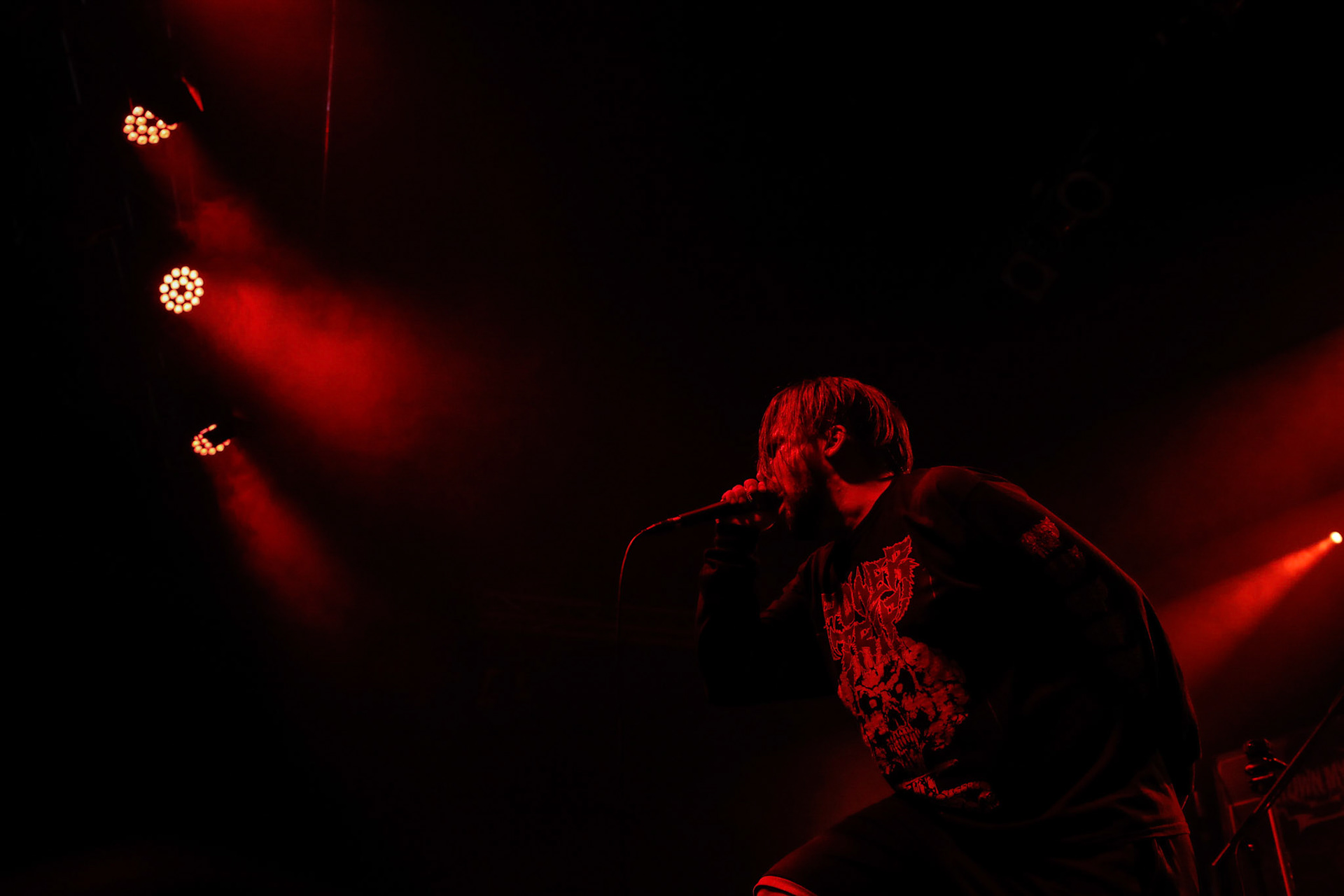 30.11.2018 Knock Out Tour 2018 - Warszawa Progresja - DROWN MY DAY deathcore, metalcore, death metal, 

Maciek "Groov" Korczak wokal, 
Arkadiusz Antosz gitara basowa, 
Sergiusz Smolnicki gitara, 
Sławomir Wojtas gitara, 
Kuba Homik perkusja, fot. Andrzej Wasilkiewicz/Reporter