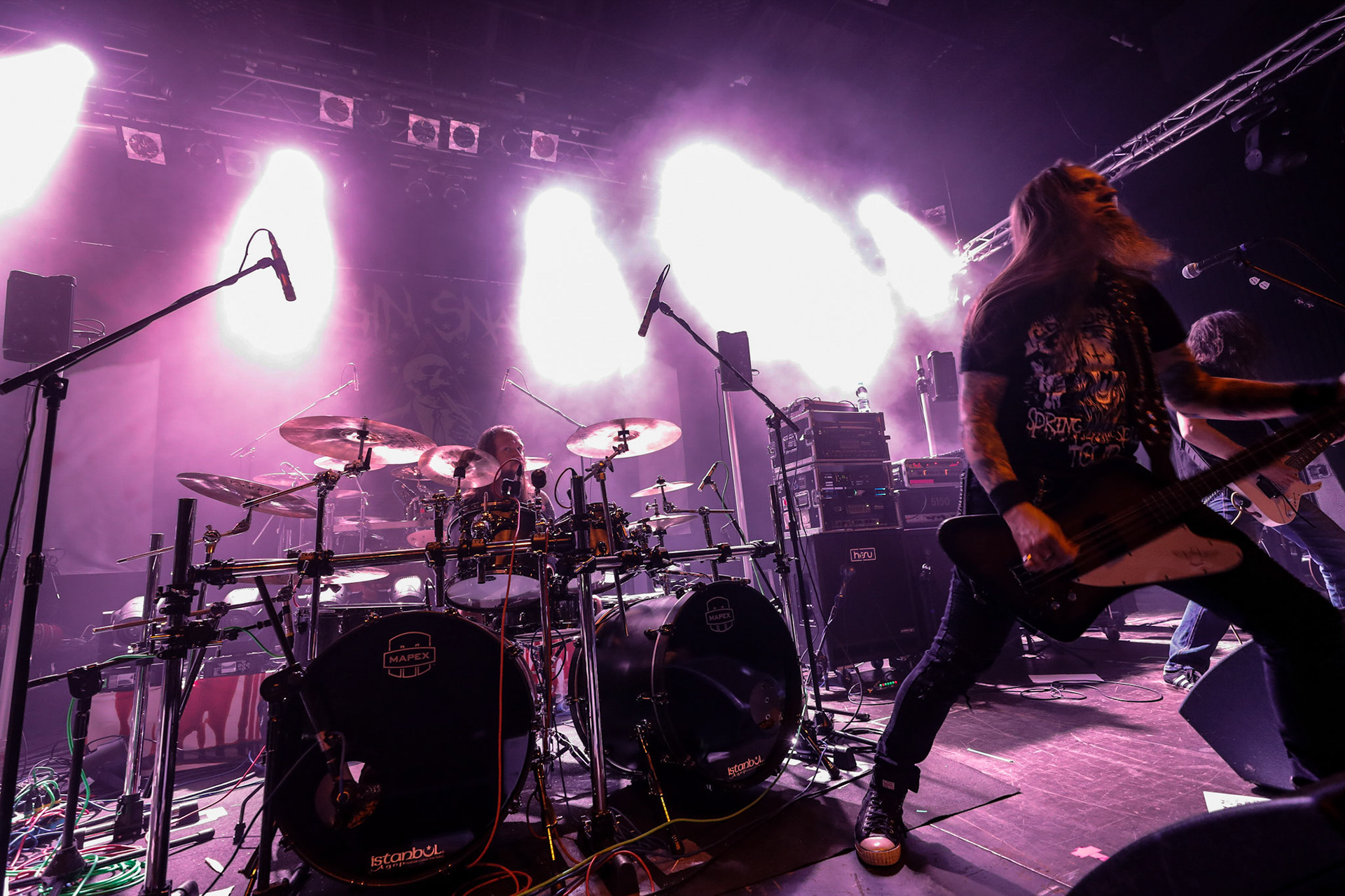 30.11.2018 Knock Out Tour 2018 - Warszawa Progresja -VIRGIN SNATCH  thrash metal, death metal,
Łukasz "Zielony" Zieliński wokal,
Grzegorz "Grysik" Bryła  gitara, 
Paweł Pasek  gitara, 
Piotr "Anioł" Wącisz  gitara basowa, 
Jacek Nowak perkusja,  fot. Andrzej Wasilkiewicz/Reporter