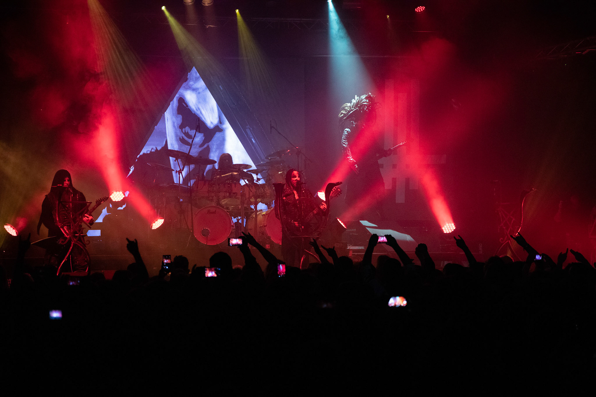 14.12.2018r. Behemoth koncert Merry Christless - Warszawa Progresja, Adam "Nergal" Darski – gitara, wokal prowadzący, 
Zbigniew "Inferno" Promiński – perkusja,
Tomasz "Orion" Wróblewski – gitara basowa, Patryk "Seth" Sztyber – gitara,  fot. Andrzej Wasilkiewicz/Reporter