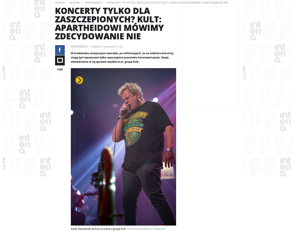 KULT - Kazik Staszewski. Koncerty. Zdjęcia Kult.