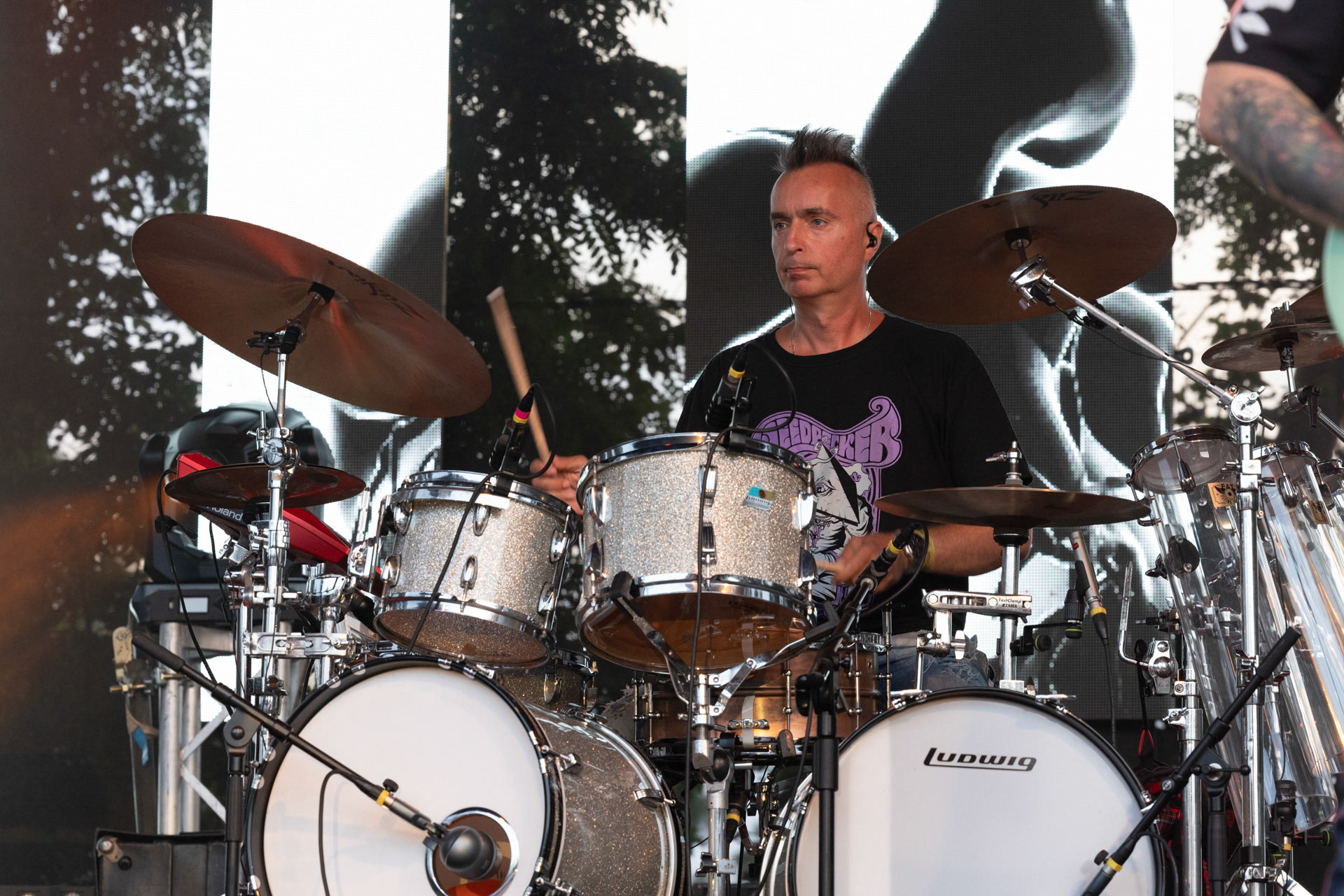 Koncerty Lady Pank w ramach urodzinowej trasy LP40 warszawska Pogresja.Gramy do Woli. Polski Rock, pop, soft rock, polska grupa rockowa z czasów PRL.n/z. Kuba Jabłoński – perkusja Fot. Andrzej kaziq Wasilkiewicz/Reporter