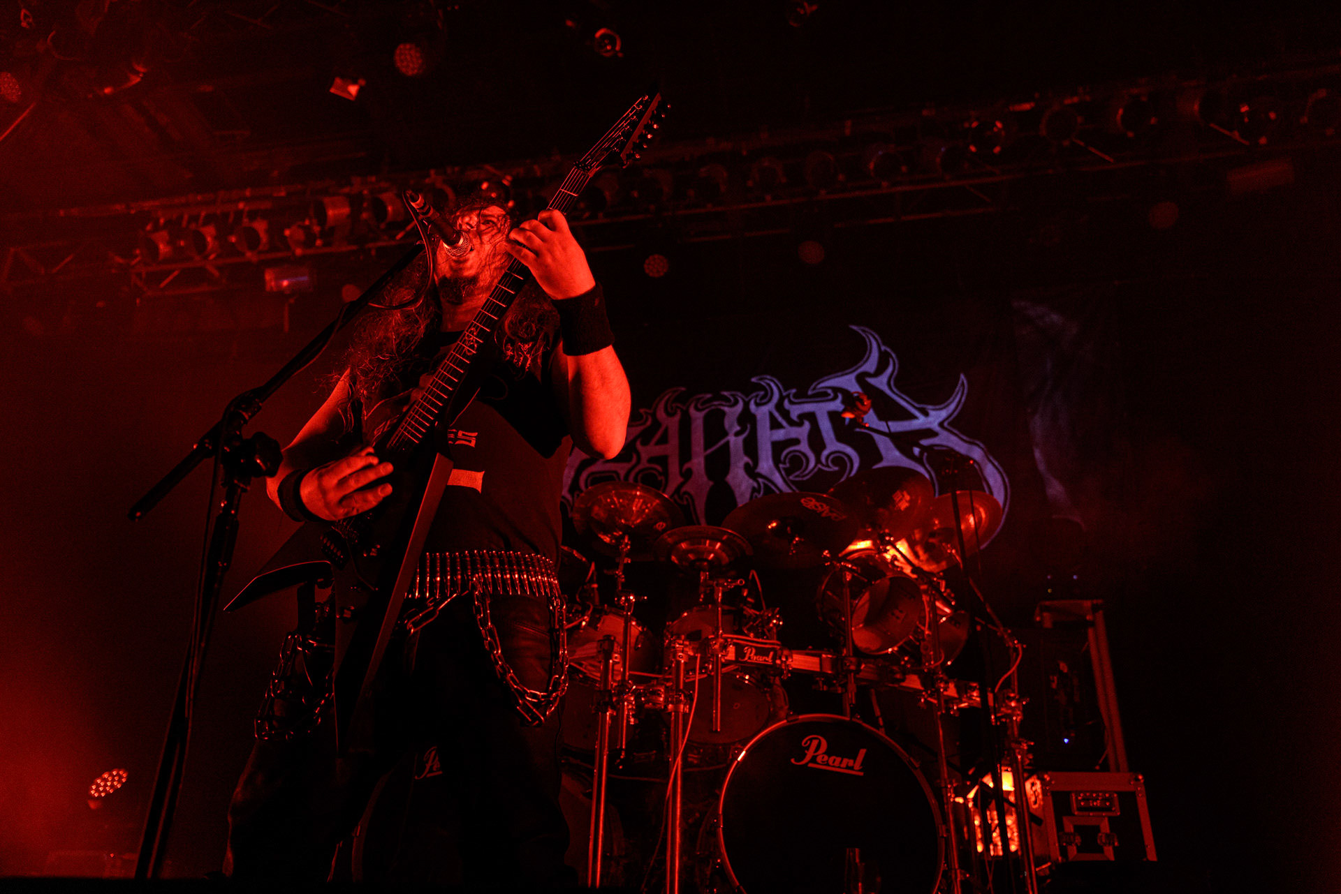 18.02.2022r - Azarath - jako gosc specjalny na warszawskim koncercie Vader w Progresji.n/z Marcin Skullripper – wokal, gitara, n/z Bartlomiej Bart Szudek – gitara, n/z Piotr P. Ostrowski – gitara basowa, n/z Zbigniew Inferno Prominski – perkusja, Left Hand Sounds, Knock Out Productions, Massive Music,fot. Andrzej Wasilkiewicz/Reporter