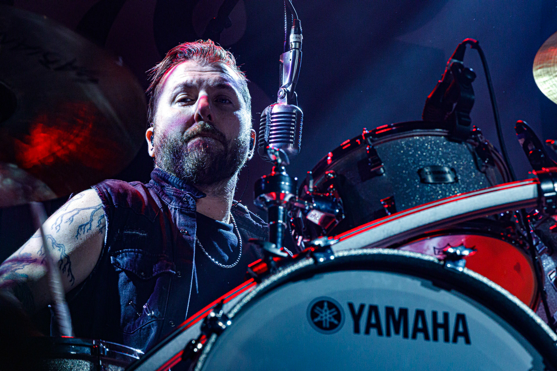 7.10.2022 Warszawski koncert Three Days Grace w klubie Progresja.Kanadyjczycy promuja nowy album EXPLOSIONS.n/z Barry Stock – gitara, n/z Brad Walst – gitara basowa, n/z Neil Sanderson – perkusja, instrumenty klawiszowe, n/z Matt Walst – wokal,Produkcja Knock Out Productions, Fot. Andrzej Wasilkiewicz/Reporter