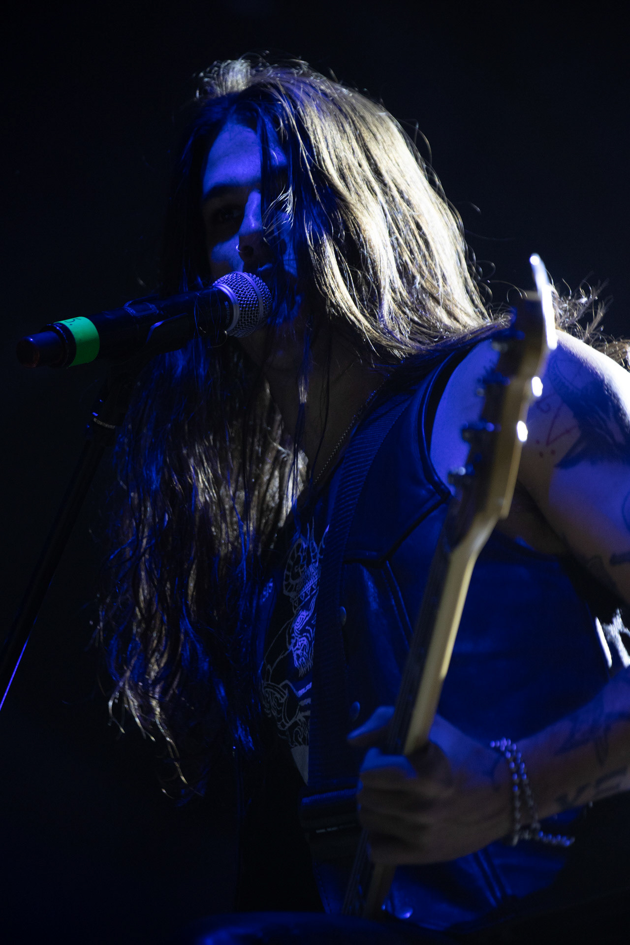 24.09.2021 koncert Rotting Christ, Warszawa, Progresja. N/z Kostas "Spades" Heliotis - gitara basowa, fot. Andrzej Wasilkiewicz/REPORTER