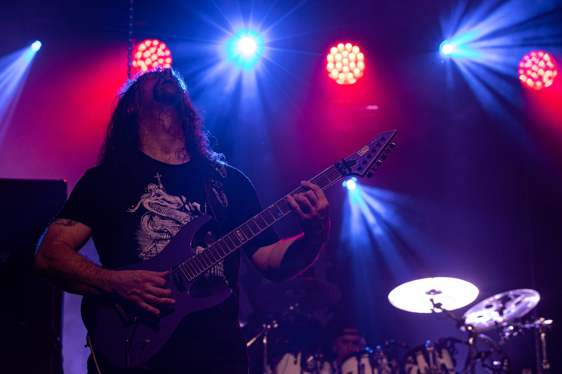 12.09.2021 - KAT i Roman Kostrzewski - koncert "Do zobaczenia w piekle" Wroclaw, Centrum Koncertowe A2.  Krzysztof Pistelok – gitara,fot. Andrzej kaziq Wasilkiewicz