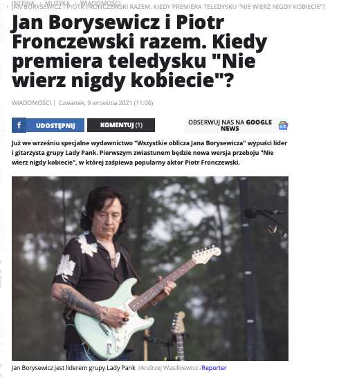 JAN BORYSEWICZ - lady pank