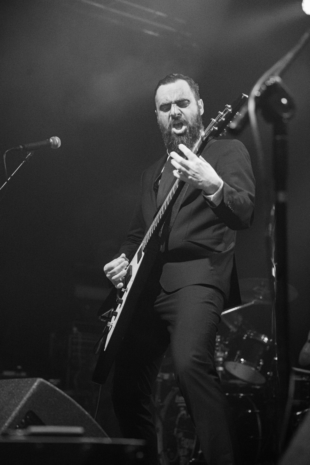 18.12.2021 Masturbator - Antysylwester Antyradia, 18 lat klubu Progresja,n/z Vithor/ growl-git, n/z Raefoth/bas, n/z Czaha/beki, n/z Mayhem/git,metal, blackmetal, thrashmetal, satanic old skull metal, fot. Andrzej Wasilkiewicz/Reporter