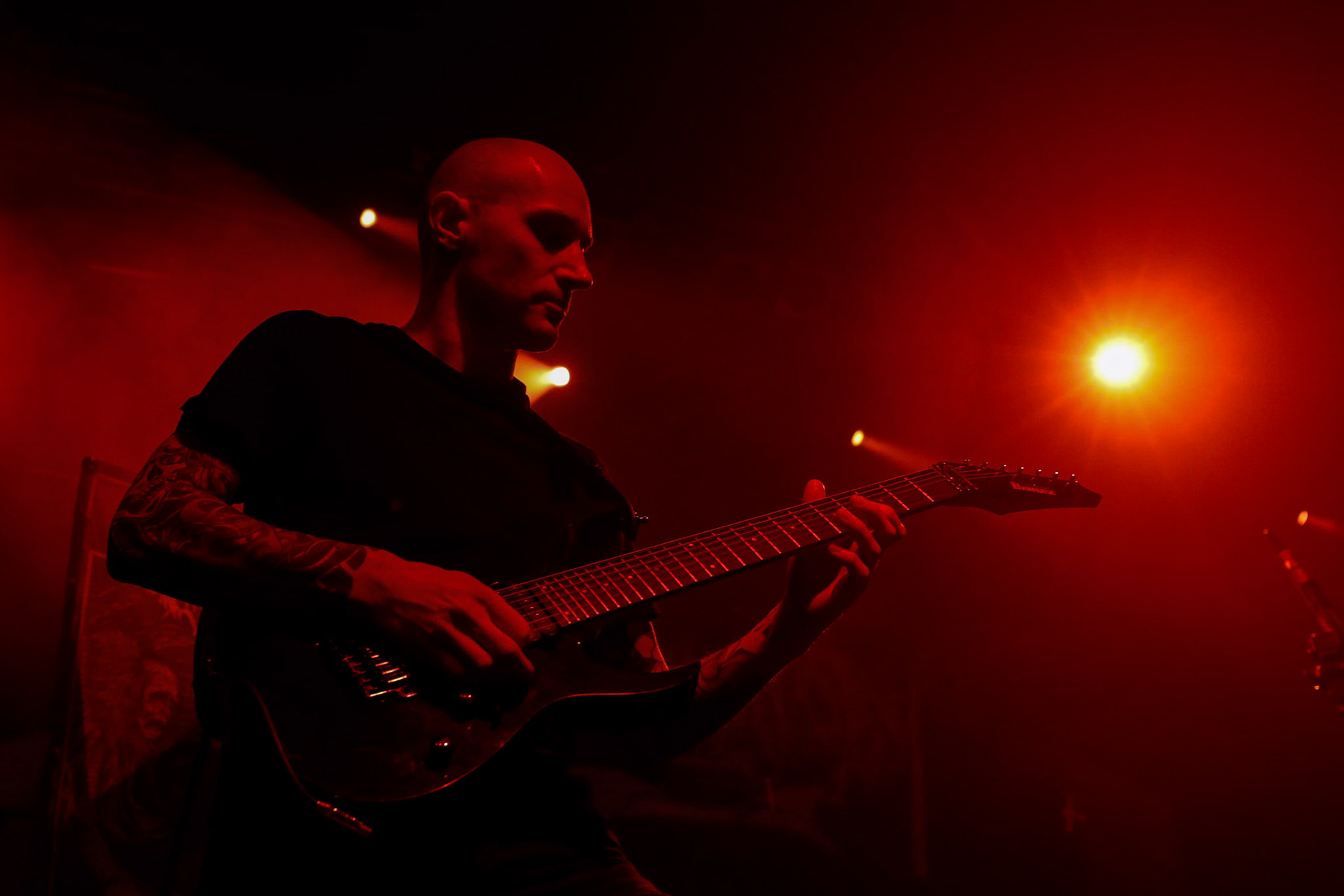 30.11.2018 Knock Out Tour 2018 - Warszawa Progresja - DROWN MY DAY deathcore, metalcore, death metal, 

Maciek "Groov" Korczak wokal, 
Arkadiusz Antosz gitara basowa, 
Sergiusz Smolnicki gitara, 
Sławomir Wojtas gitara, 
Kuba Homik perkusja, fot. Andrzej Wasilkiewicz/Reporter