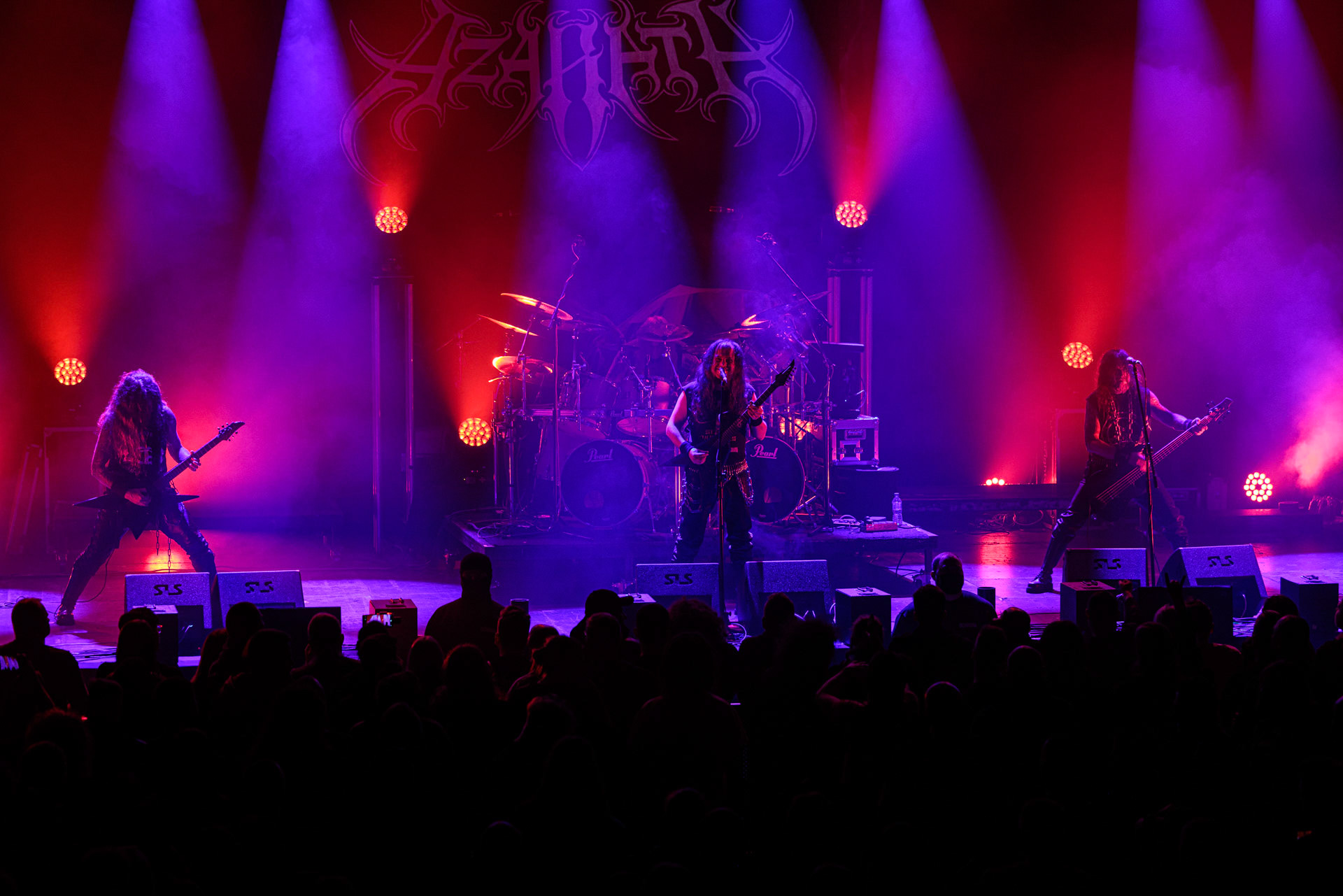 18.02.2022r - Azarath - jako gosc specjalny na warszawskim koncercie Vader w Progresji.n/z Marcin Skullripper – wokal, gitara, n/z Bartlomiej Bart Szudek – gitara, n/z Piotr P. Ostrowski – gitara basowa, n/z Zbigniew Inferno Prominski – perkusja, Left Hand Sounds, Knock Out Productions, Massive Music,fot. Andrzej Wasilkiewicz/Reporter