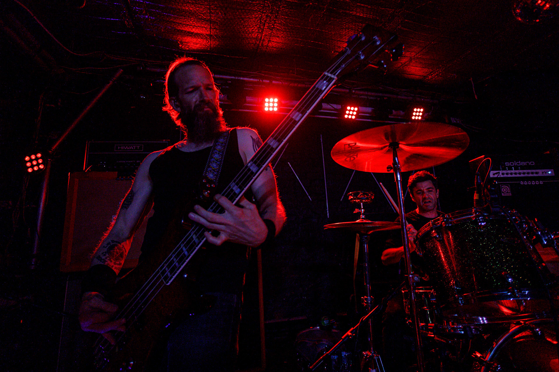 7.07.2022 - HIGH ON FIRE - legenda sceny stoner/doom z Mattem Pikem na czele, koncert w warszawskiej Hydrozagadce.n/z Matt Pike – gitara, wokal,n/z Jeff Matz – gitara basowa,n/z Coady Willis - perkusja,Doom metal, stoner metal, sludge metal, thrash metal.Produkcja WiniaryBookings. fot. Andrzej Wasilkiewicz/Reporter