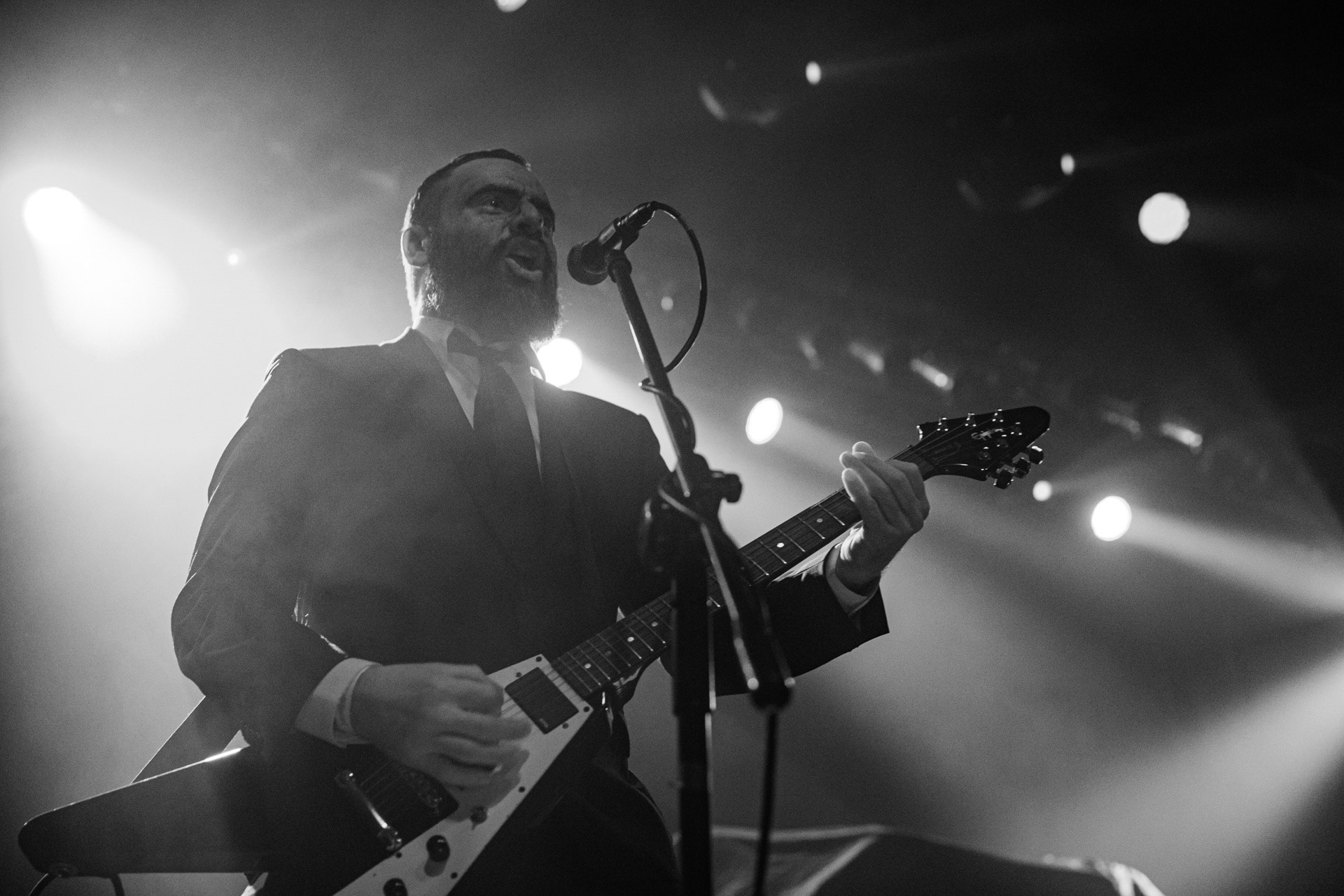 18.12.2021 Masturbator - Antysylwester Antyradia, 18 lat klubu Progresja,n/z Vithor/ growl-git, n/z Raefoth/bas, n/z Czaha/beki, n/z Mayhem/git,metal, blackmetal, thrashmetal, satanic old skull metal, fot. Andrzej Wasilkiewicz/Reporter