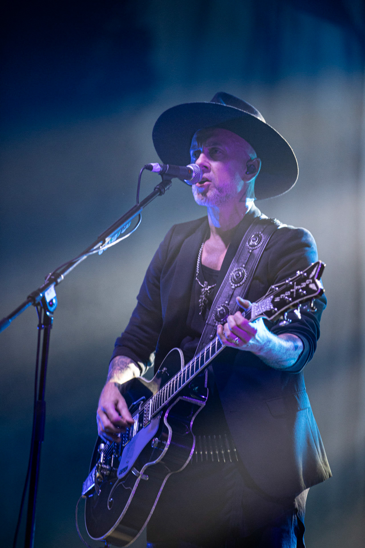 13.08.2021 koncert Me And That Man w Warszawie,Letnia scena Progresji, Gramy do Woli.n/z Adam Nergal Darski - gitara, wokal,Fot. Andrzej Wasilkiewicz/Reporter