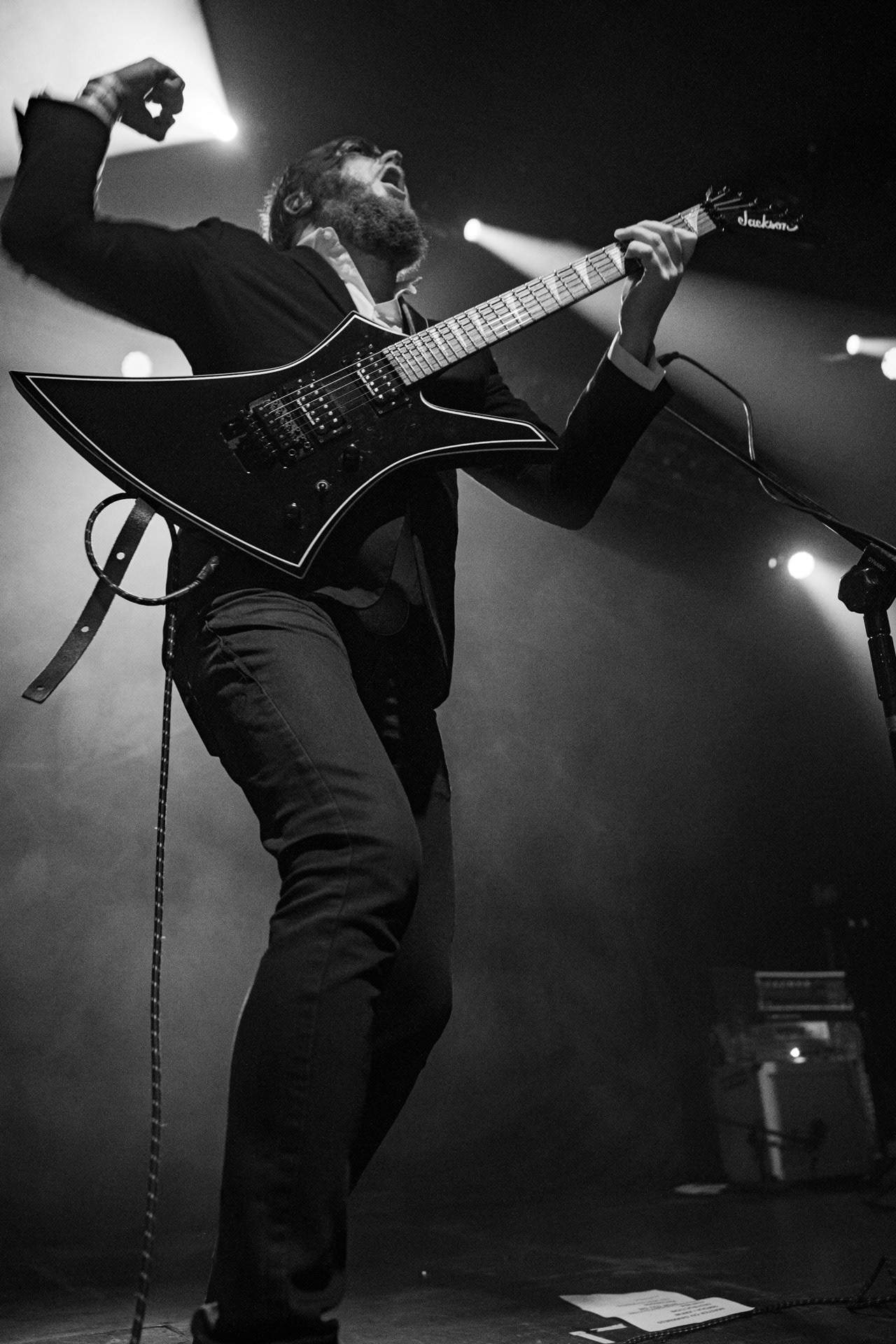 18.12.2021 Masturbator - Antysylwester Antyradia, 18 lat klubu Progresja,n/z Vithor/ growl-git, n/z Raefoth/bas, n/z Czaha/beki, n/z Mayhem/git,metal, blackmetal, thrashmetal, satanic old skull metal, fot. Andrzej Wasilkiewicz/Reporter