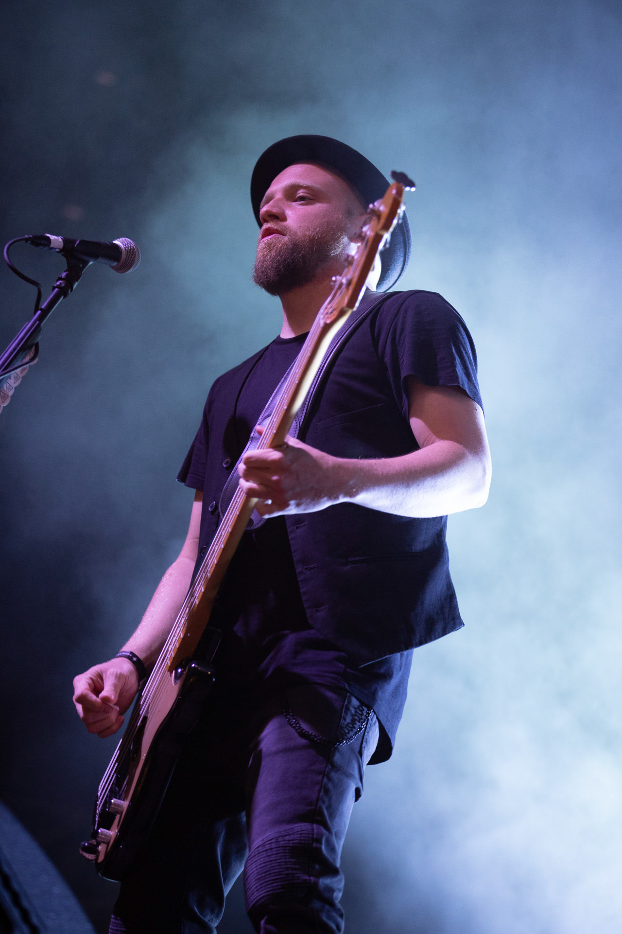 13.08.2021 koncert Me And That Man w Warszawie,Letnia scena Progresji, Gramy do Woli.n/z Matteo Bassoli - bass, wokal, Fot. Andrzej Wasilkiewicz/Reporter