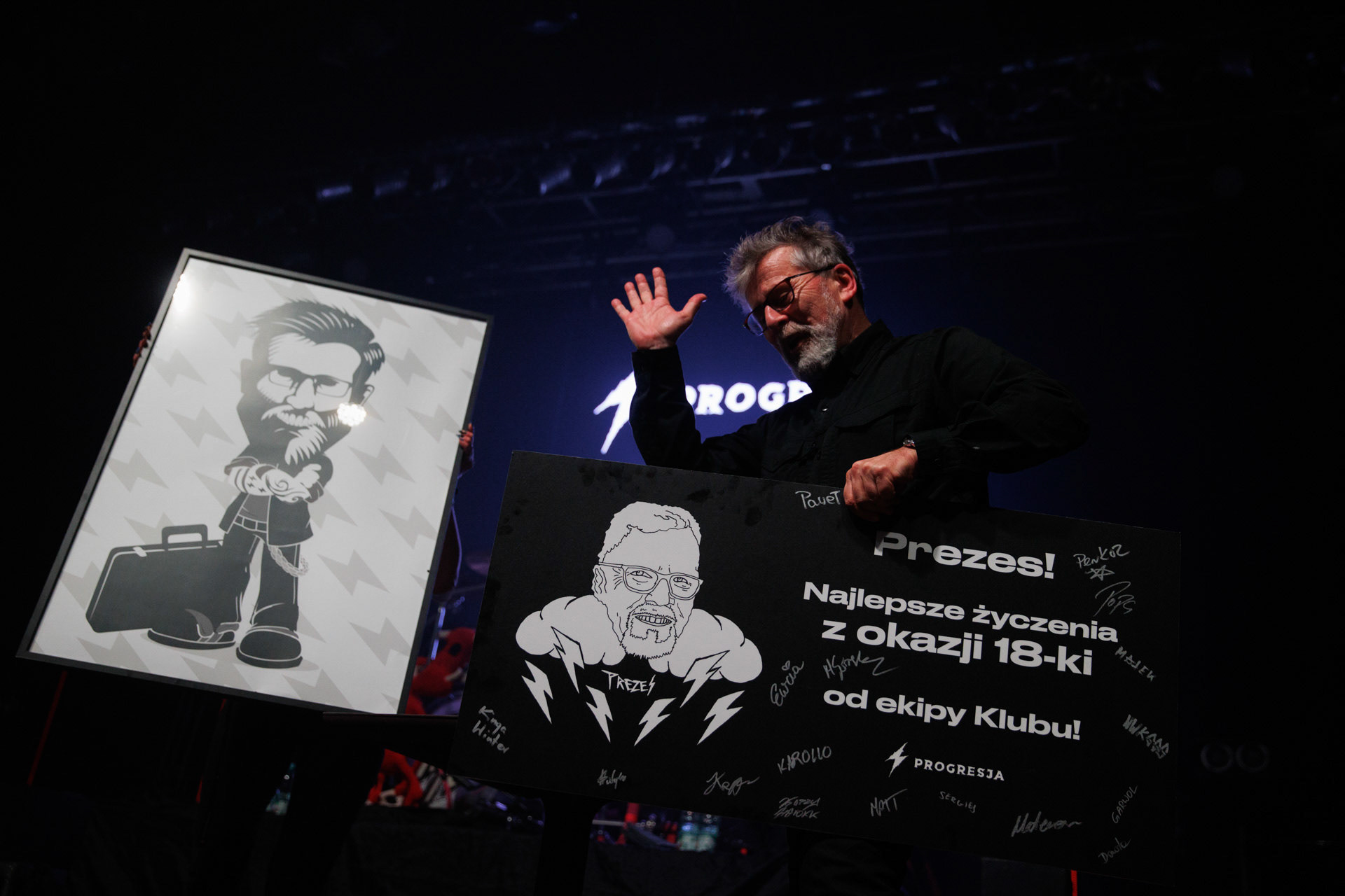 18.12.2021 Antysylwester Antyradia, 18 lat klubu Progresja,n/z Marek „Prezes” Laskowski, fot. Andrzej Wasilkiewicz/Reporter