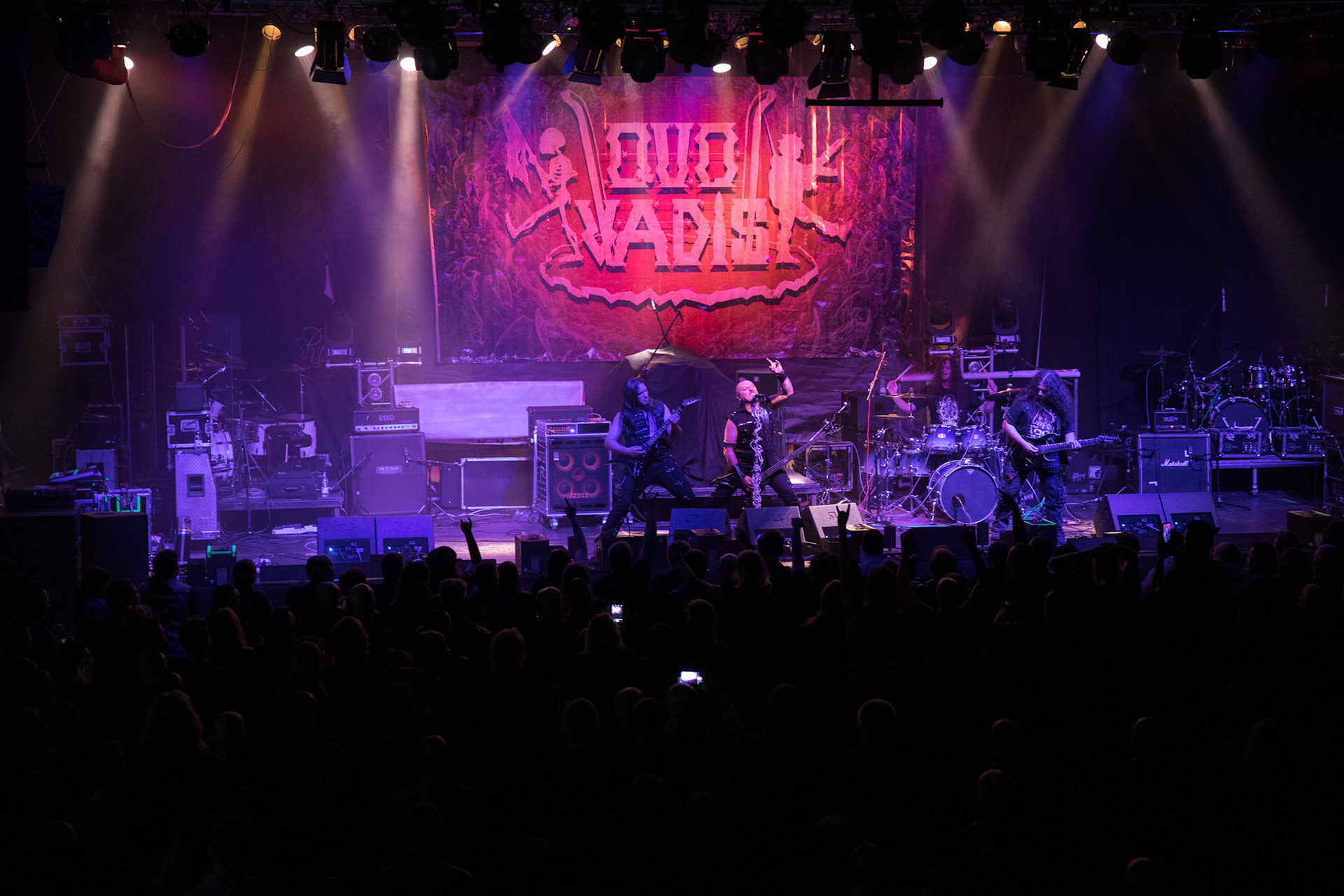 Legendy Metalu QUO VADIS - Thrash Metal - koncert Legendy Metalu w warszawskiej Progresji,
Tomasz "Skaya" Skuza - bass/vocal
Ian "Źdźbło" Bemolator- guitar
Mateusz "Matek" Lazar - guitar
Szymon "Sajmon" Synówka - drums
fot. Andrzej kaziq Wasilkiewicz