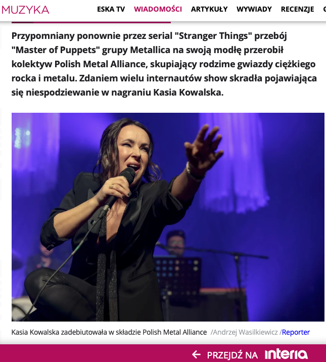 Kasia Kowalska z Polish Metal Aliance - Master of Puppets